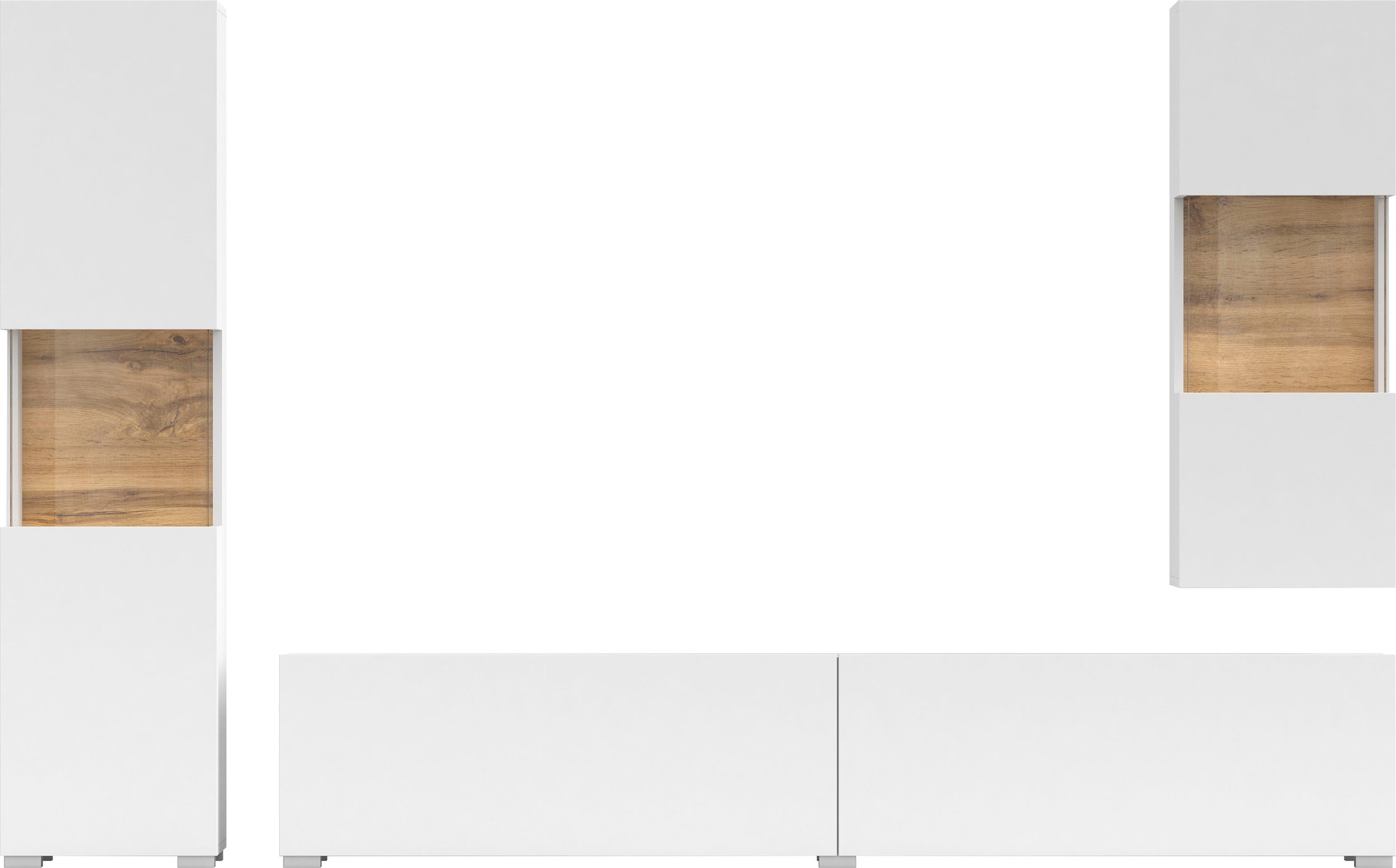 INOSIGN Wohnwand »Ava, Wohnzimmer-Set hängend/stehend montierbar, Vitrine, günstig online kaufen