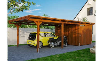 Skanholz Einzelcarport »Emsland«, Leimholz-Nordisches Fichtenholz, 341 cm, braun kaufen
