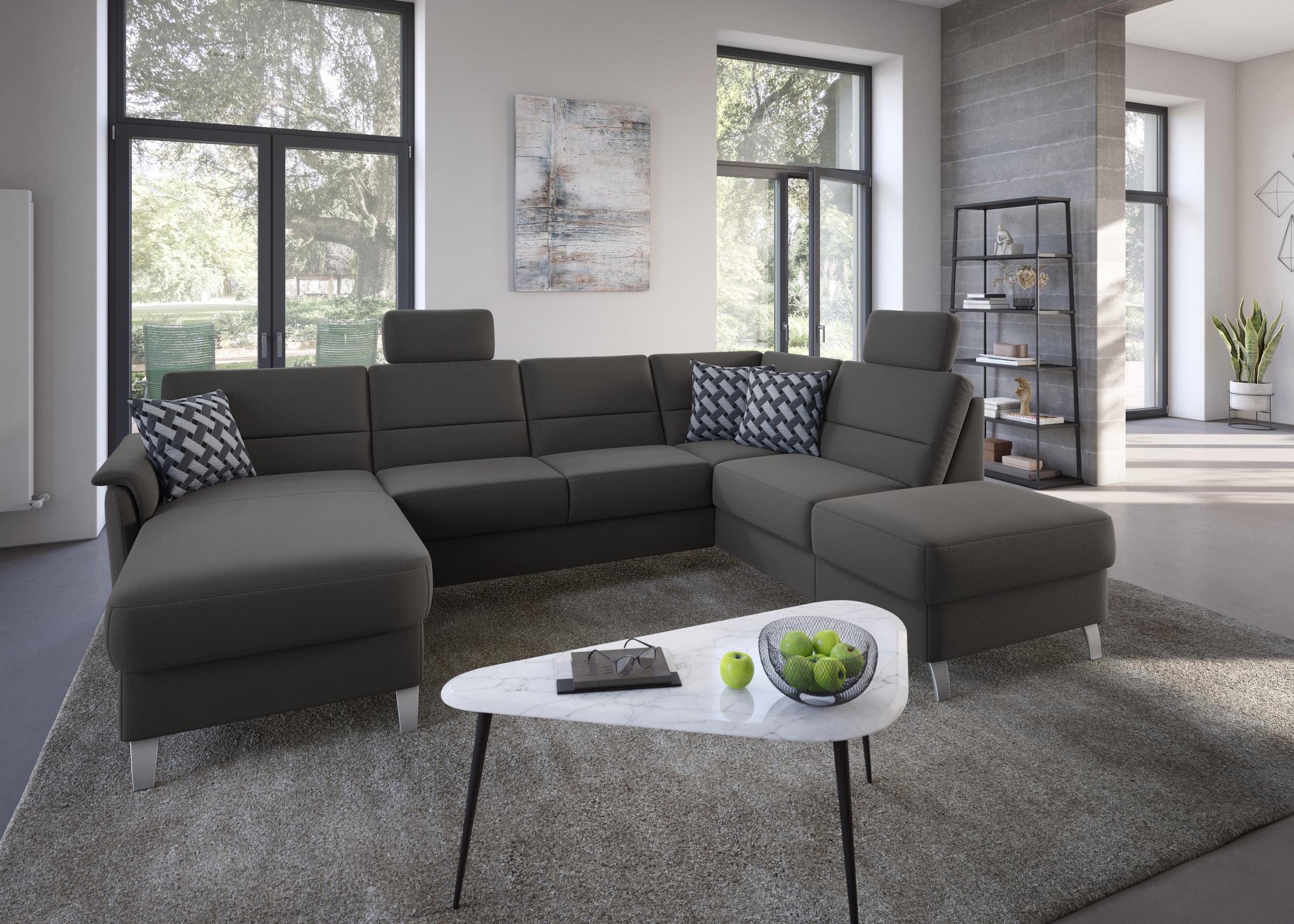 sit&more Wohnlandschaft »Palmera U-Form«, Federkern, wahlweise mit Bettfunktion und mit/ohne Stauraum
