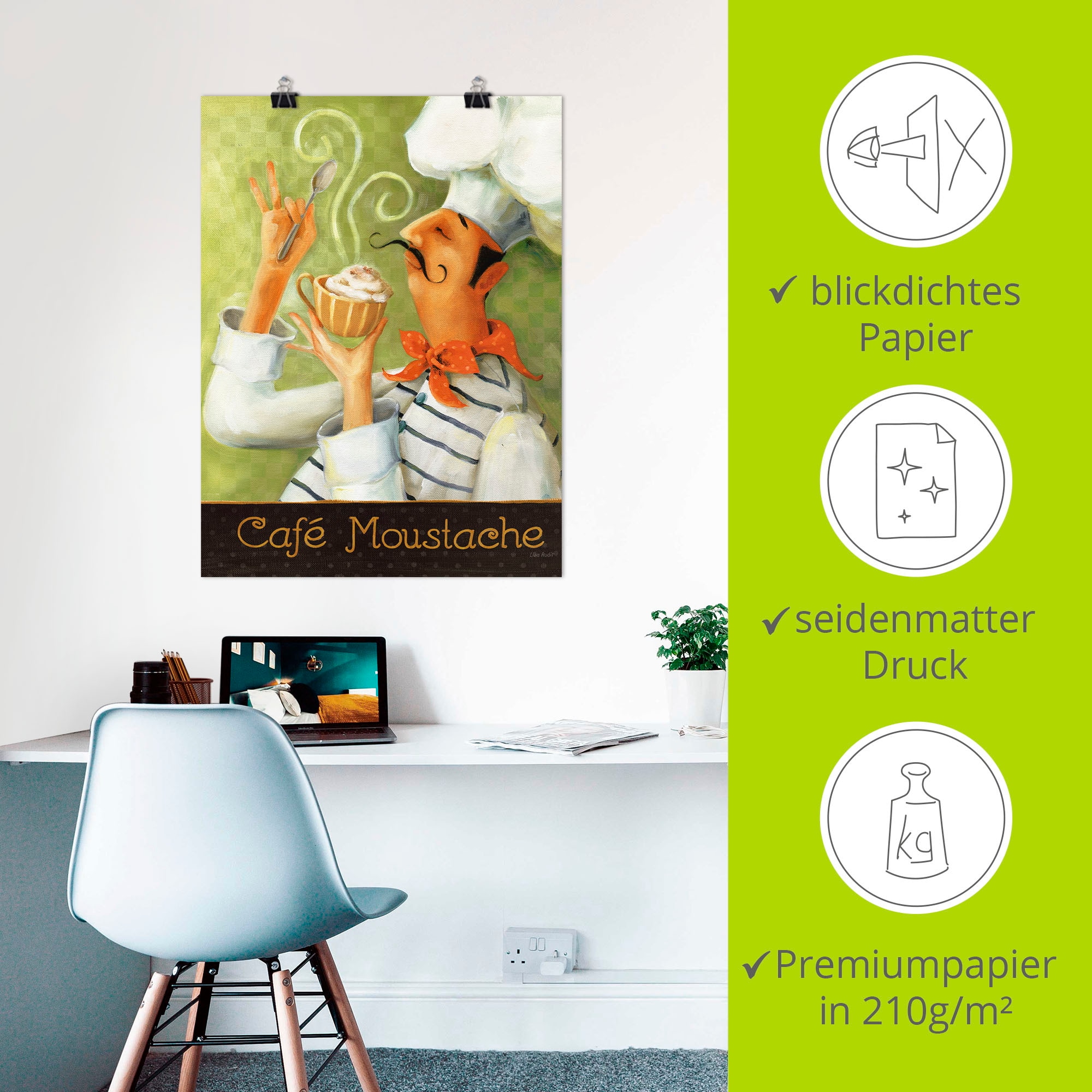 Artland Poster »Cafe Moustache II« Getränke 1 Stk. tlg. ohne Rahmen