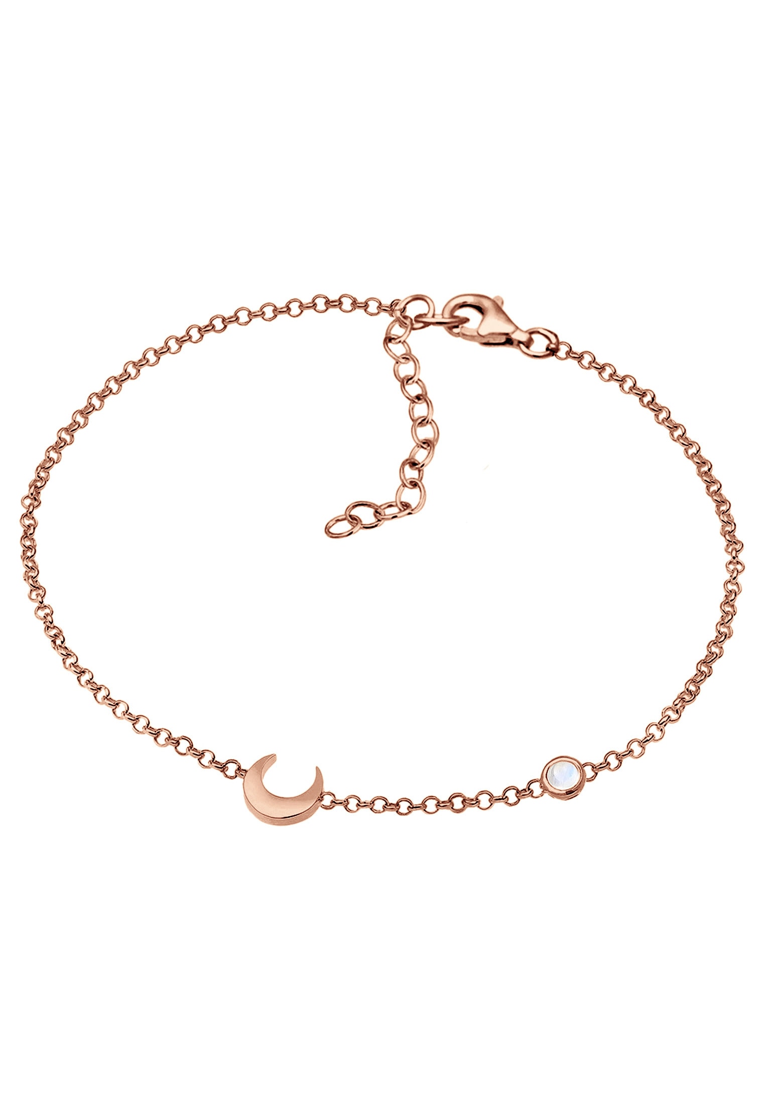 Elli Armband »Halbmond und Mondstein 925 Silber vergoldet«