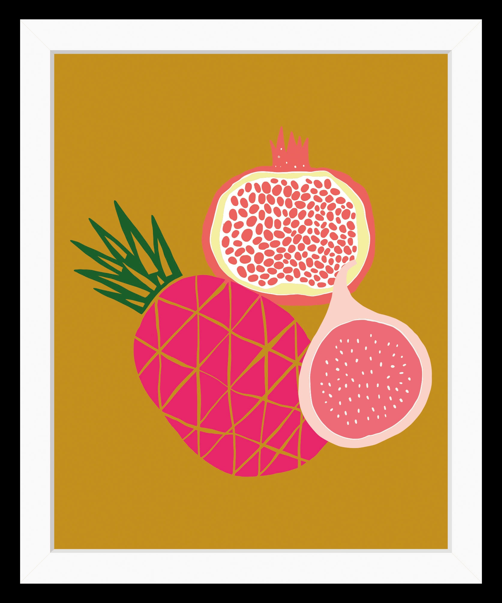 queence Bild »Anton« Essen | Figuren | Kunst | Lebensmittel | Obst | Obst Bilder 1 Stk. tlg. HD Premium Poster-Druck inkl. Holzrahmen