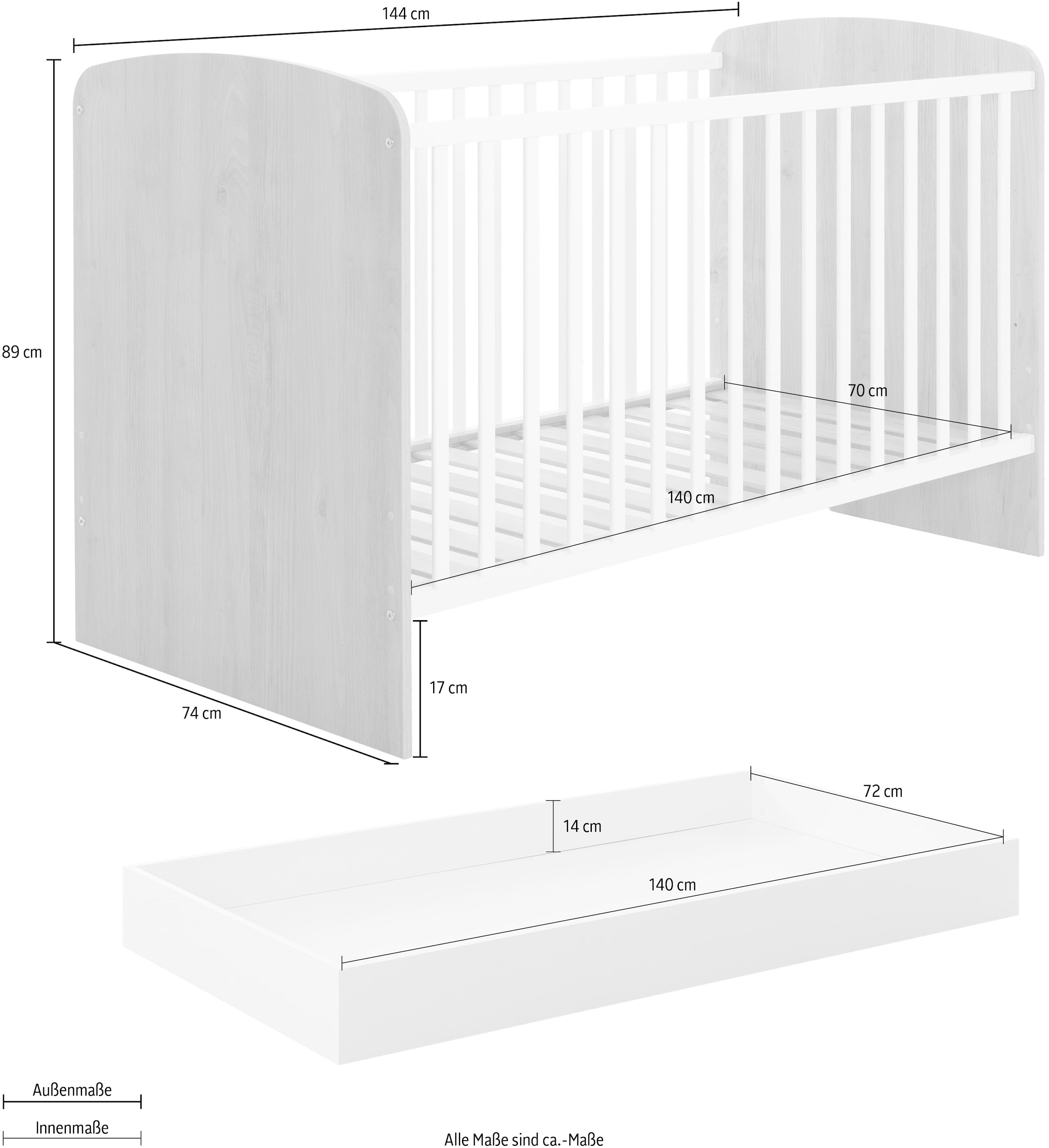 Galipette Babyzimmer-Komplettset »BASILE SET N°3 5 tlg« 5 tlg. tlg.
