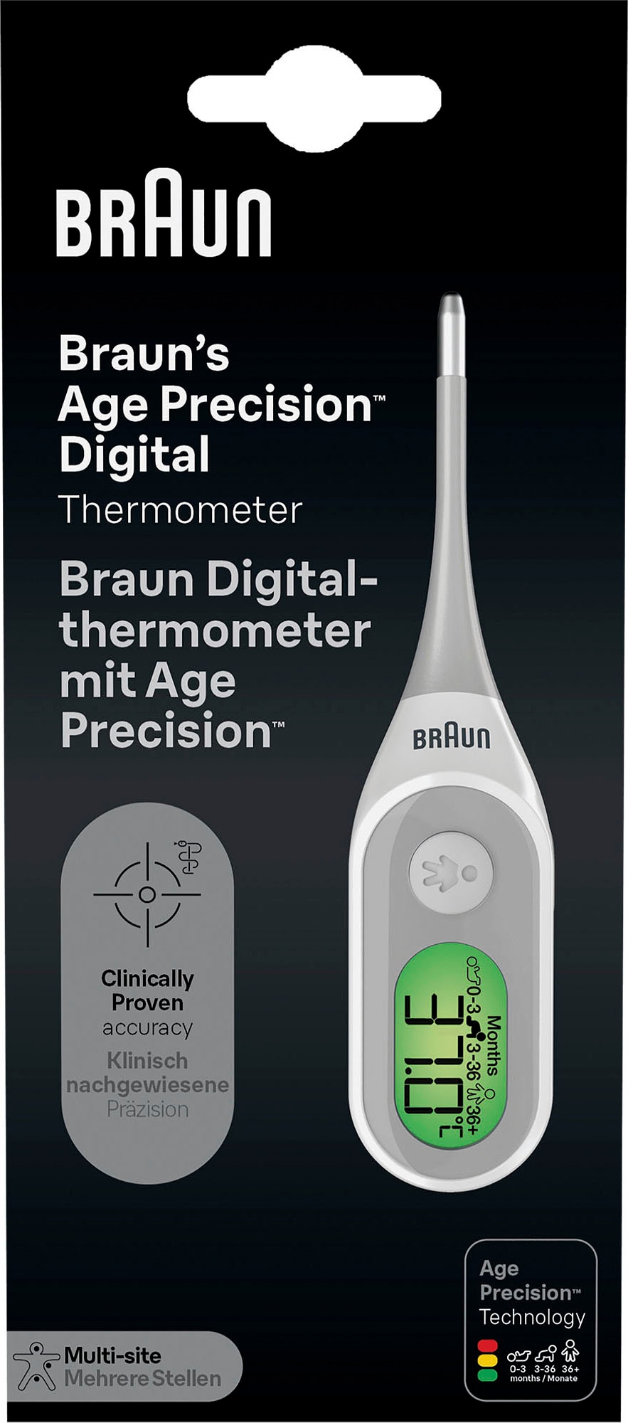 Braun Fieberthermometer »PRT2000 Digitalthermometer mit Age Precision®«