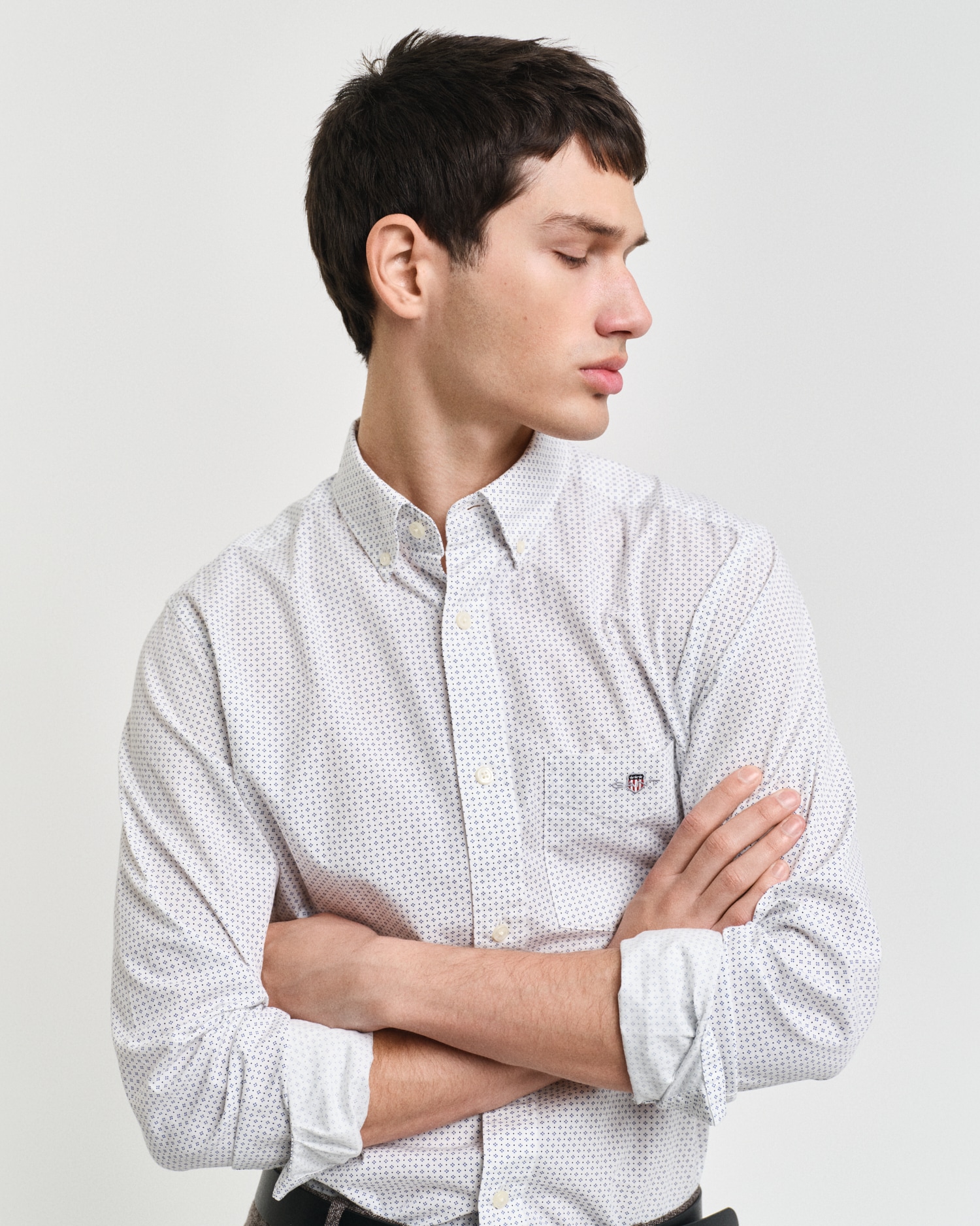 Gant Langarmhemd »REG MICRO PRINT SHIRT« mit einem dezenten, durchgehenden Mikro-Print