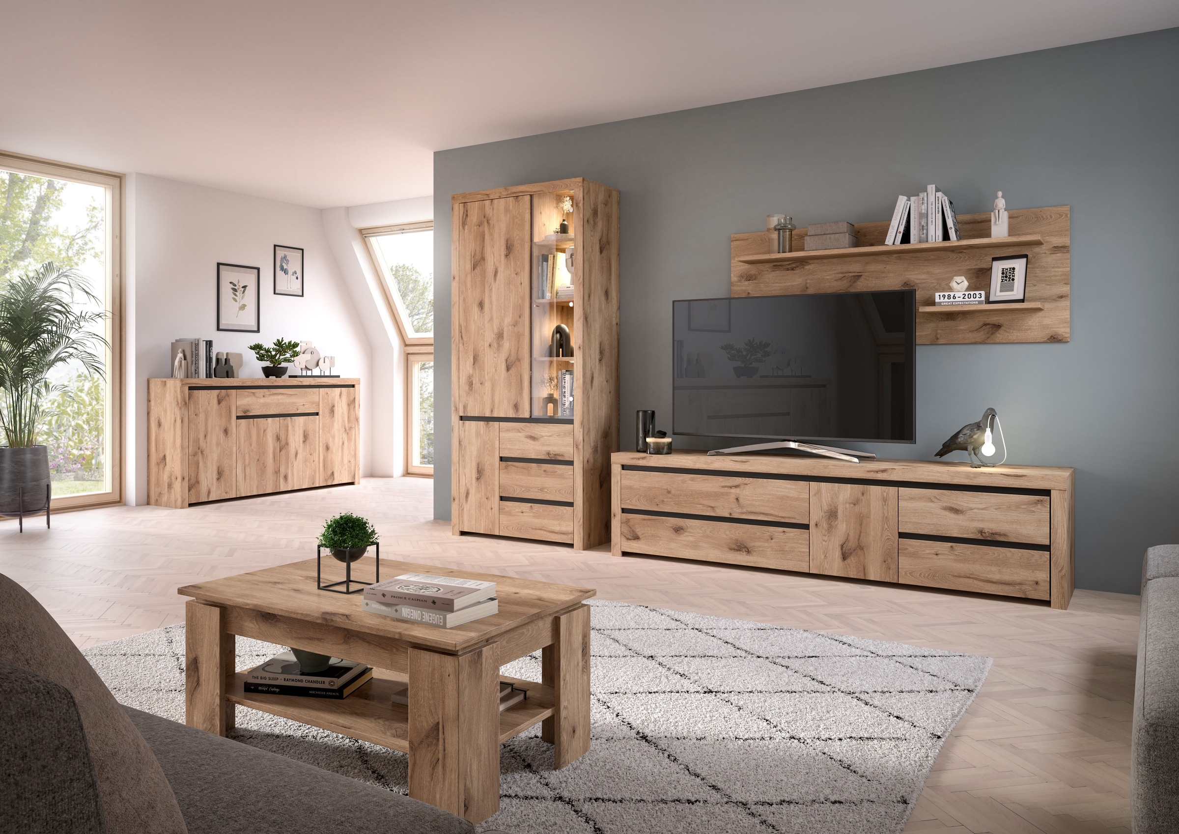 INOSIGN Wandboard »Silvestris, Breite 160 cm, 2 Ablageböden, inkl. Montagematerial«, (1 St.), Regal, Wandregal, Ablage, Wandpaneel, Ablageboard