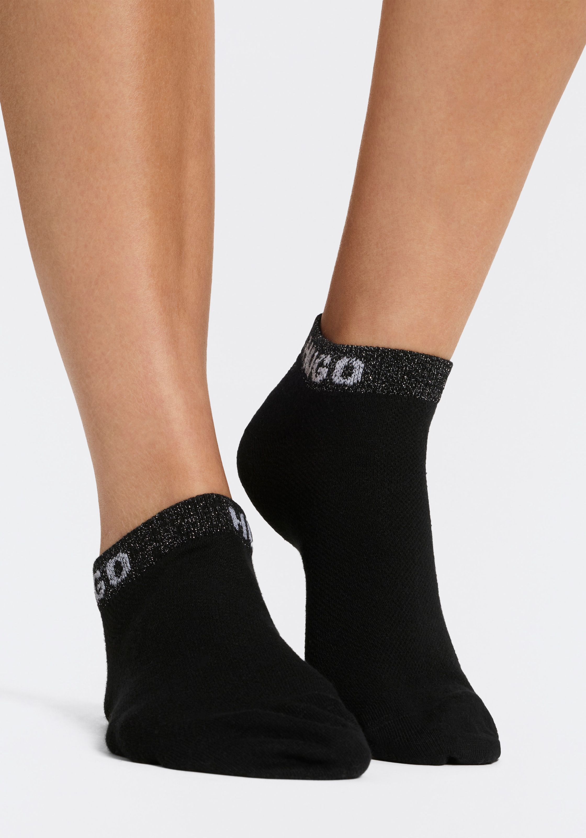 HUGO Underwear Sneakersocken »2P AS SHINY PIQ CC W« 3 Paar tlg. leicht schimmernd