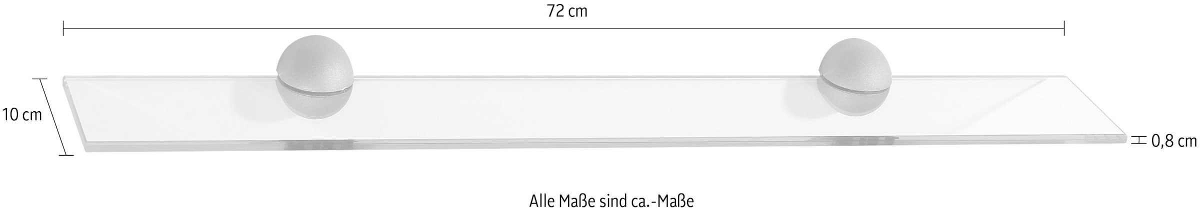 Saphir Ablageelement »Quickset 955 Glasablageboden für Wand, 72 cm breit«, inkl. Befestigung, Wandregal aus Glas, Ablage