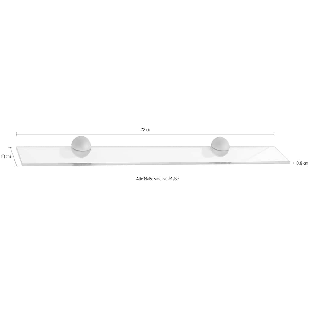 Saphir Ablageelement »Quickset 955 Glasablageboden für Wand, 72 cm breit«, inkl. Befestigung, Wandregal aus Glas, Ablage