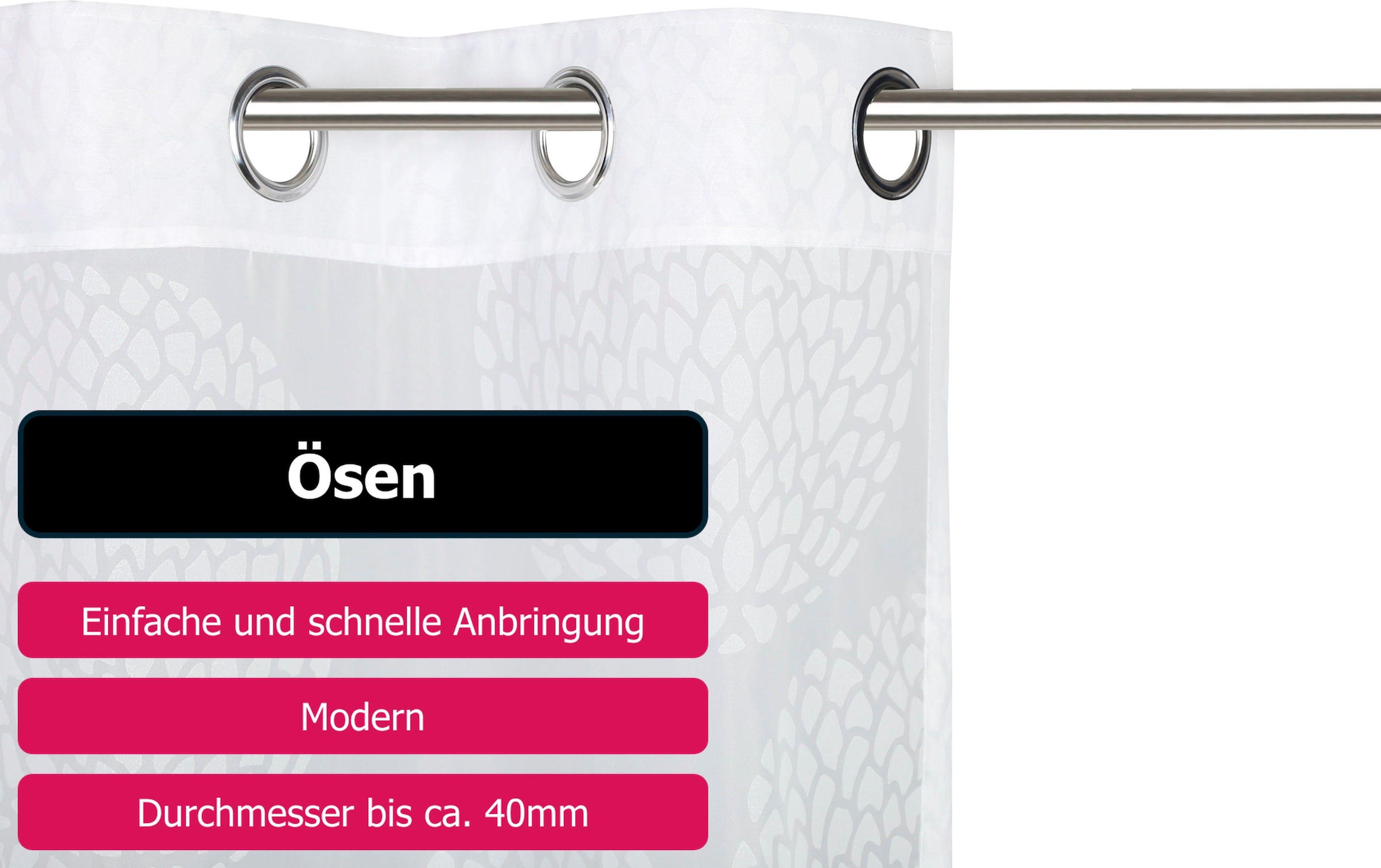 my home Gardine »BELEM«, (1 St.), 1 Schal, Polyester, Kreise