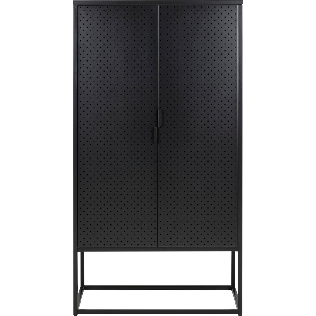 andas Türregal »Vilho«, Türregal, aus Schwarzem Metall mit 2 Türen Höhe 150, Breite 80cm