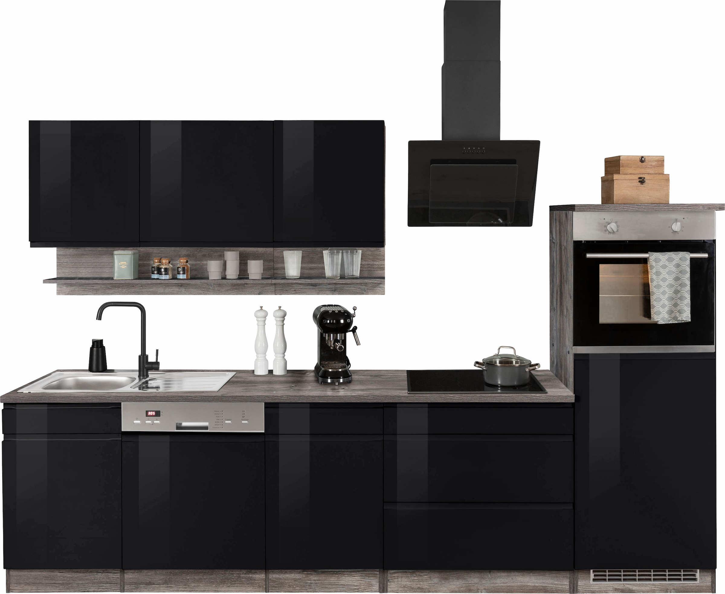 KOCHSTATION Küchenzeile »KS-Virginia« Breite 300 cm, wahlweise mit Induktio günstig online kaufen