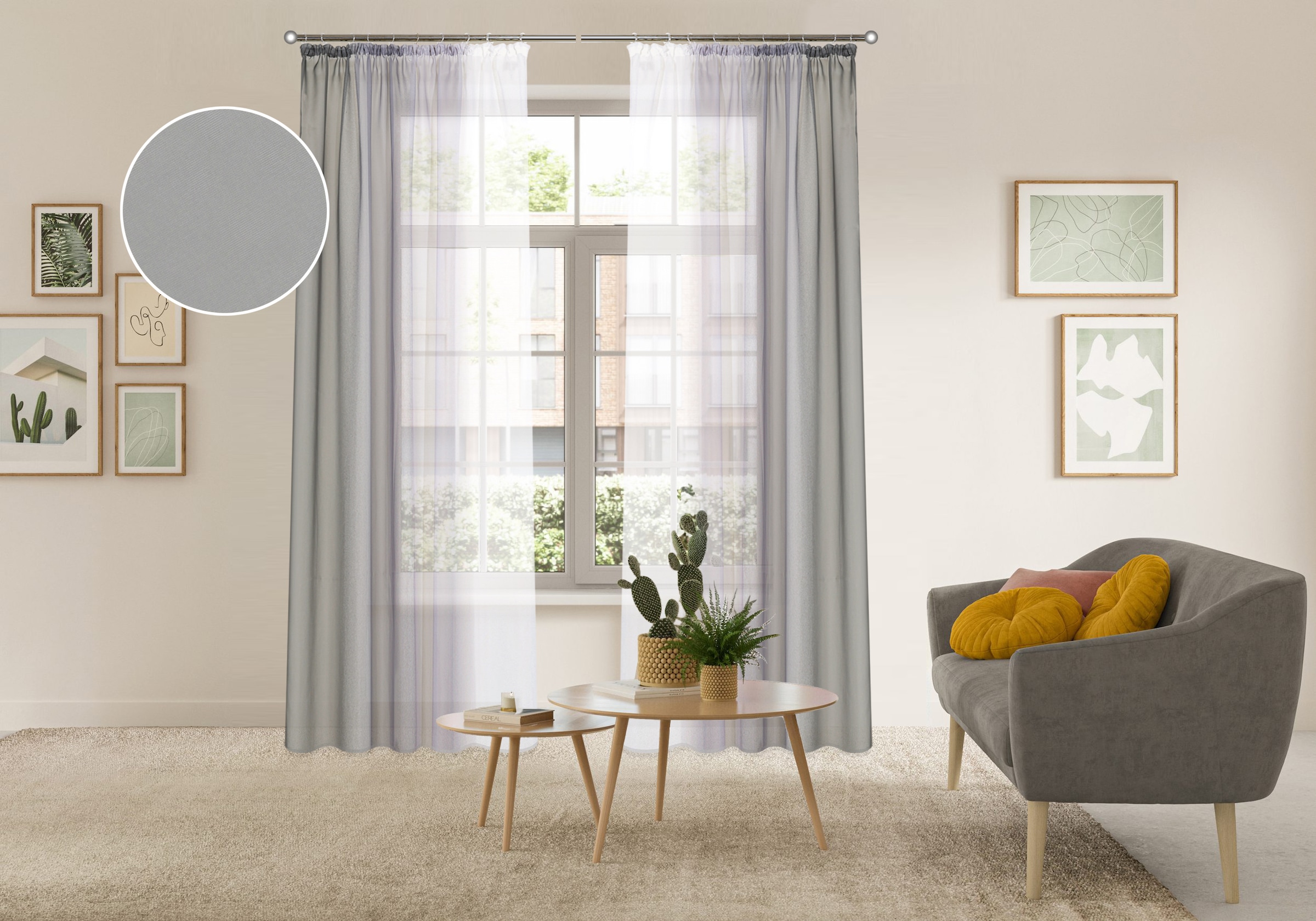 OTTO home Gardine »Nivva« Kräuselband 2 Stk. tlg. Transparent, Kräuselband, Pflegeleicht, 2er Set