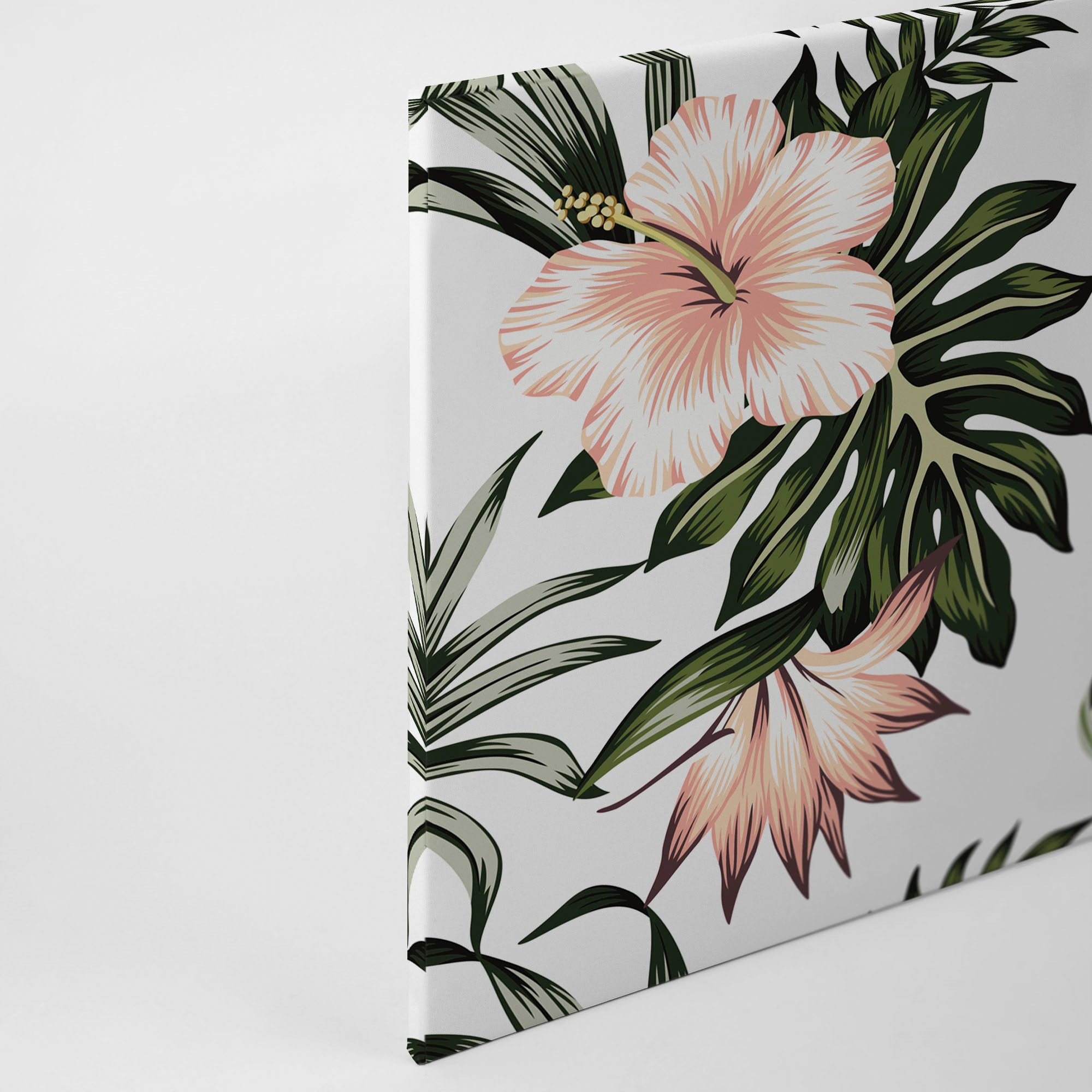 A.S. Création Leinwandbild »Toucan«, Kunst-Blumen-Kinder, (1 St.), Palmenblätter Hibiskus Dschungel Keilrahmen Leinwand-Bild Wohnzimmer