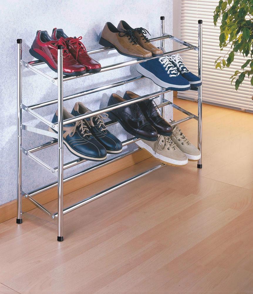 WENKO Schuhregal, ausziehbare Schuhablage für 10 Paar Schuhe, stapelbar