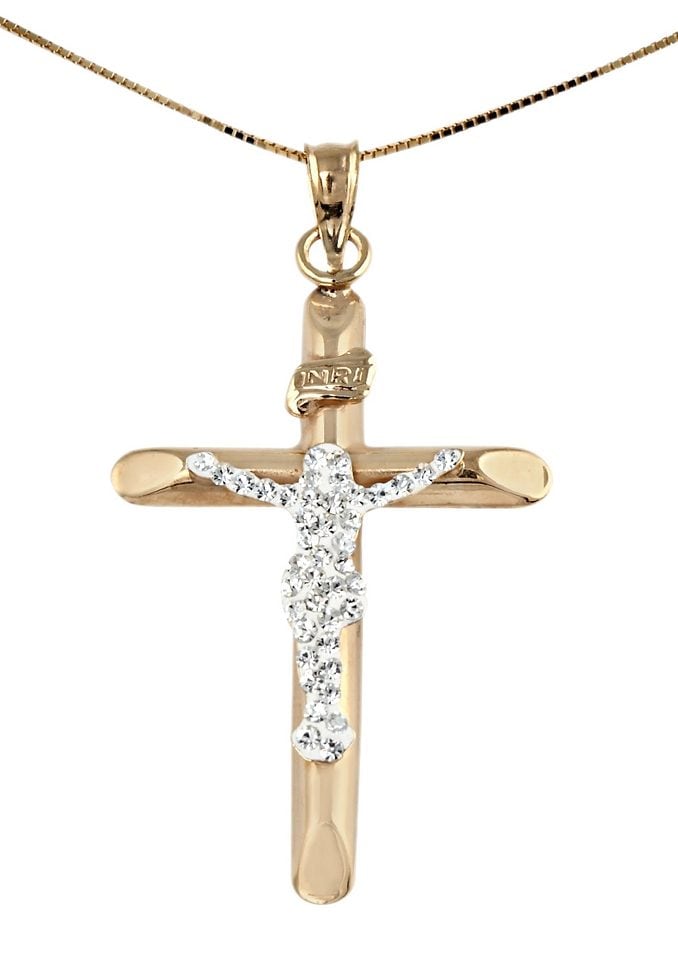 im mit Kristallen bestellen Kette Anhänger »Schmuck Kreuz«, Online-Shop Geschenk, Firetti mit