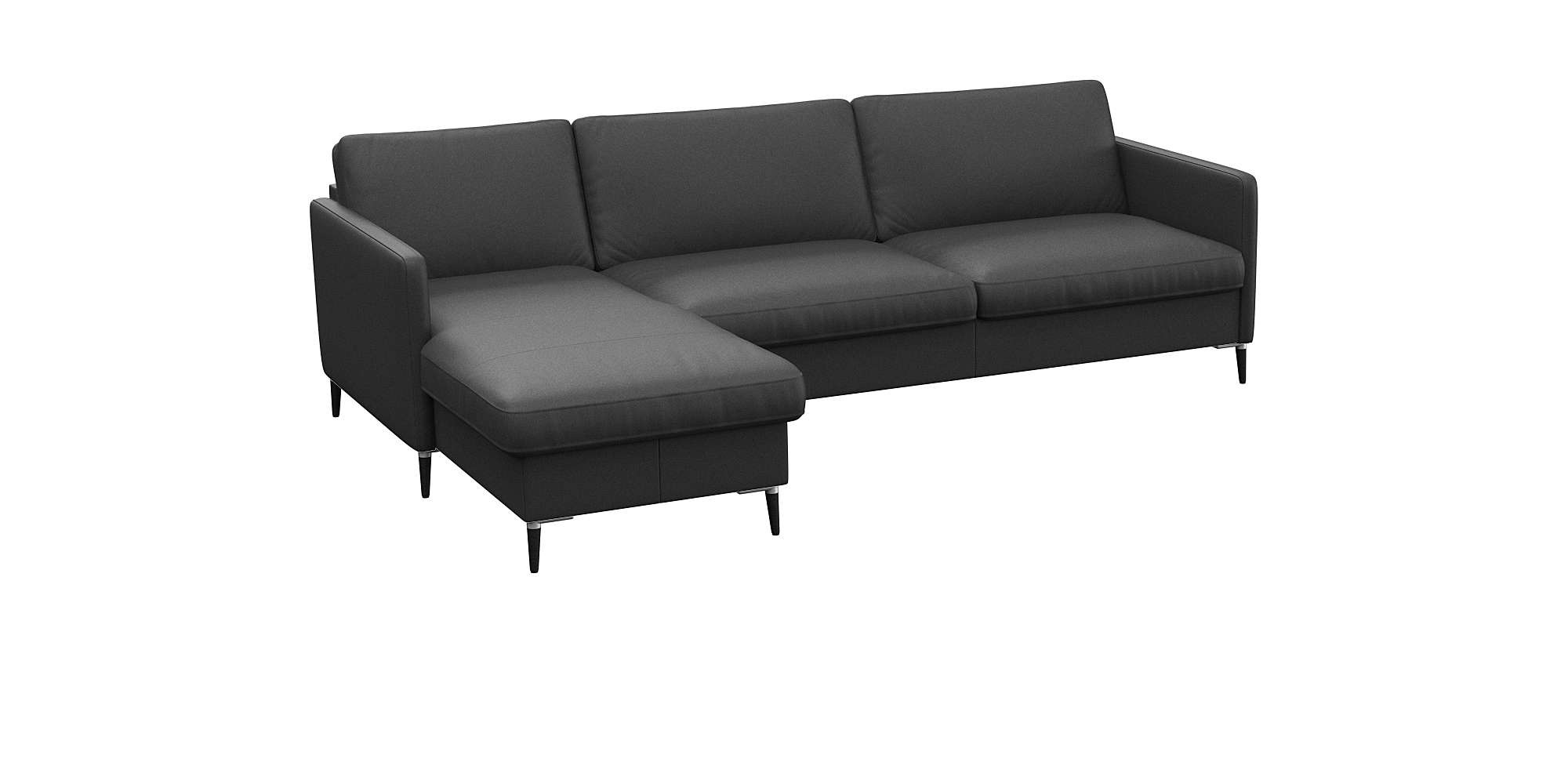 FLEXLUX Ecksofa »Fiore, L-Form«, schmale Armlehnen, Kaltschaum, Füße Alu+sc günstig online kaufen