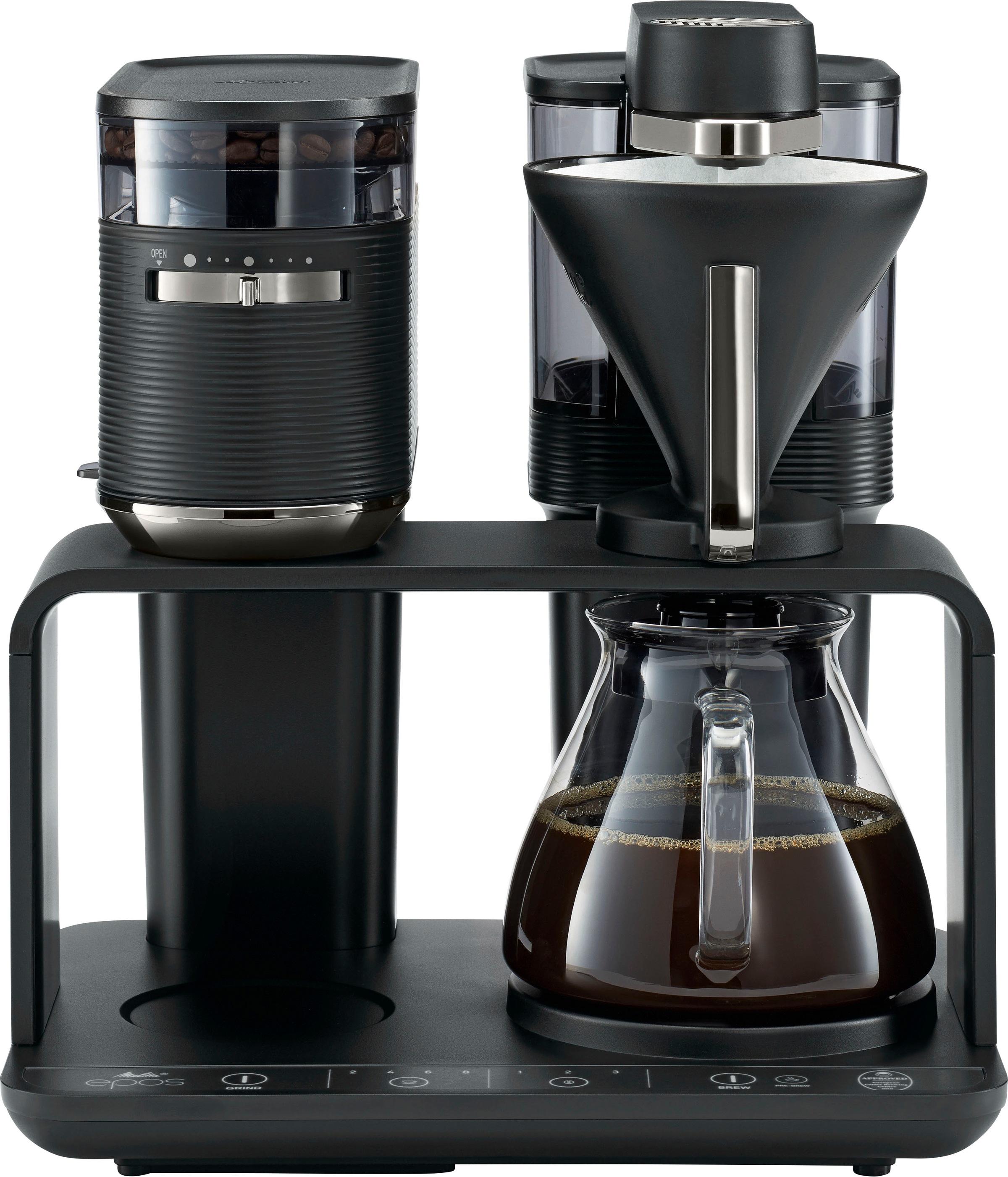 Melitta Kaffeemaschine mit Mahlwerk »EPOS® 1024-04« 1 l Kaffeekanne Papierf günstig online kaufen