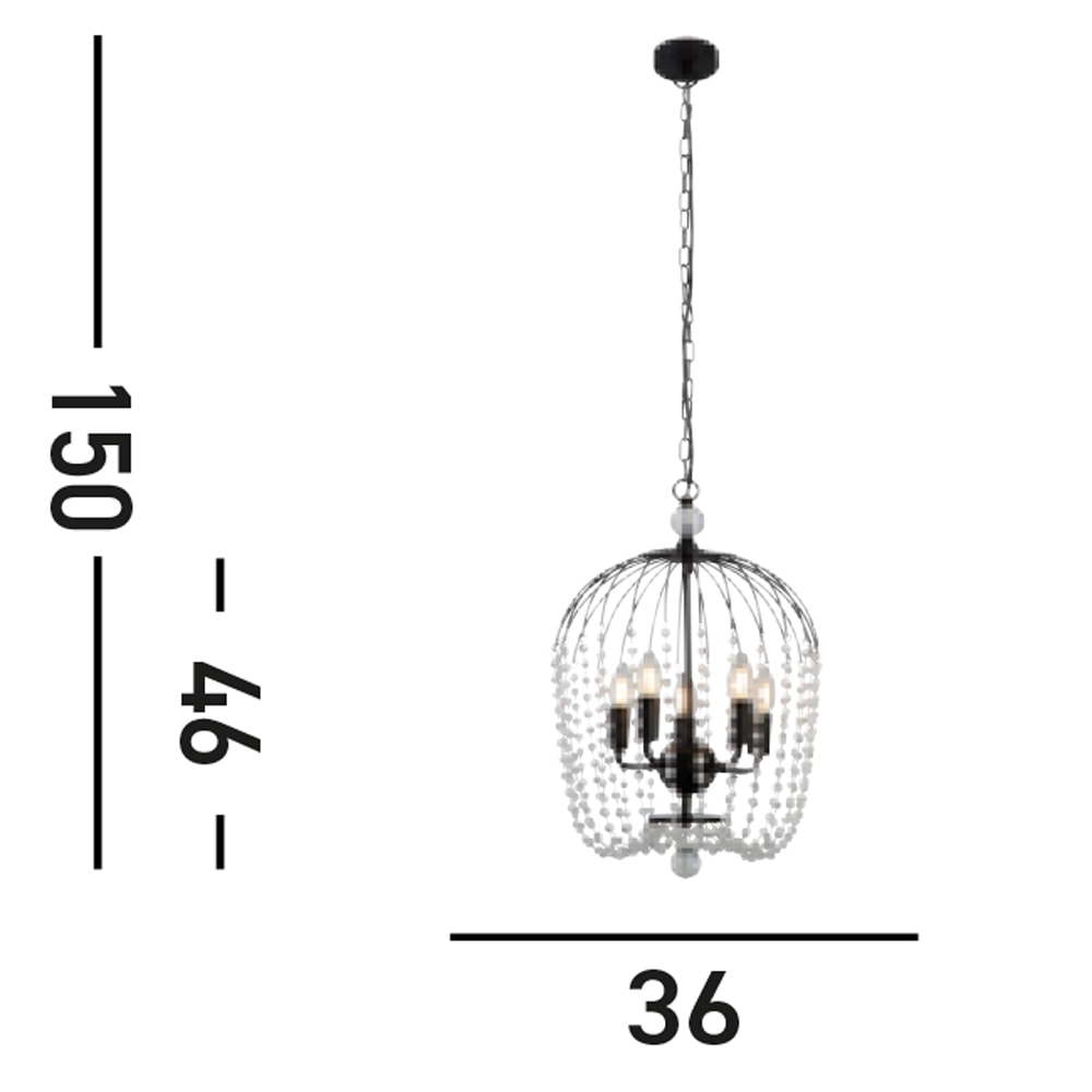 Searchlight Hängeleuchte »Shower 5Lt Pendant« E14 1 Stk.