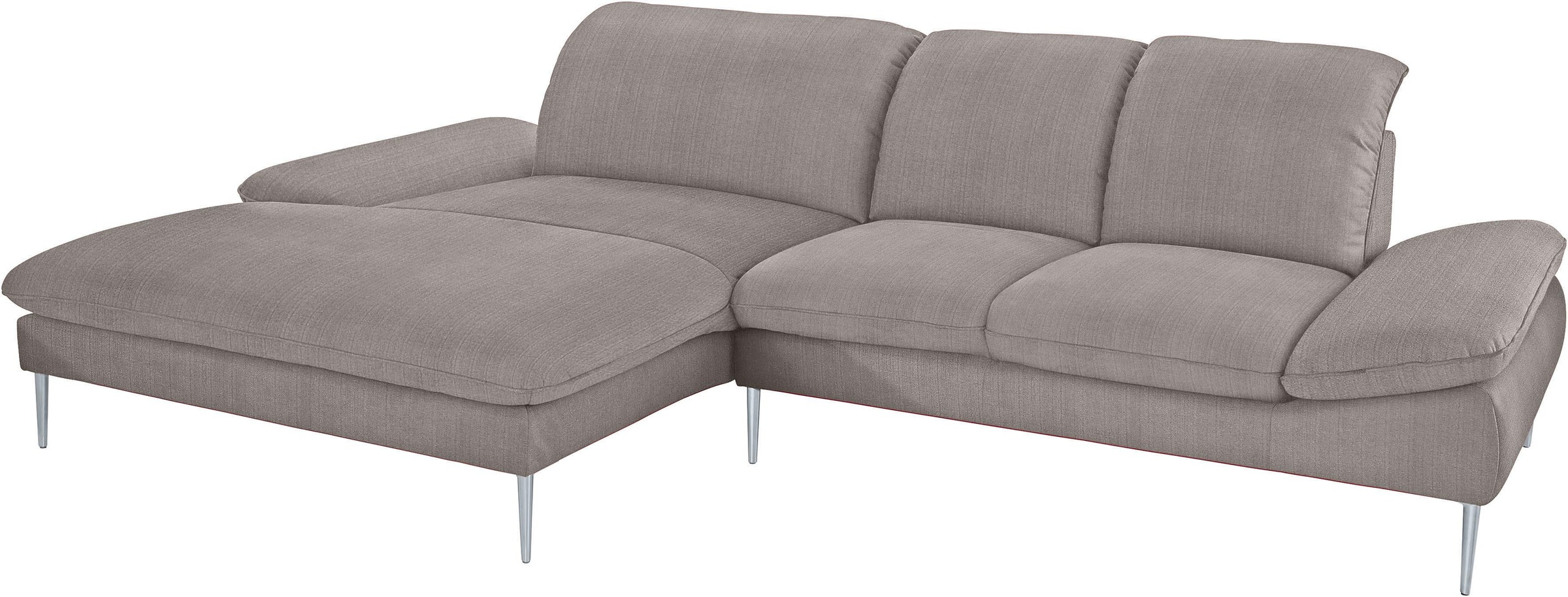 W.SCHILLIG Ecksofa »enjoy&MORE, Designsofa, elegant und bequem, L-Form«, mit Sitztiefenverstellung, Füße silber matt, Breite 310 cm
