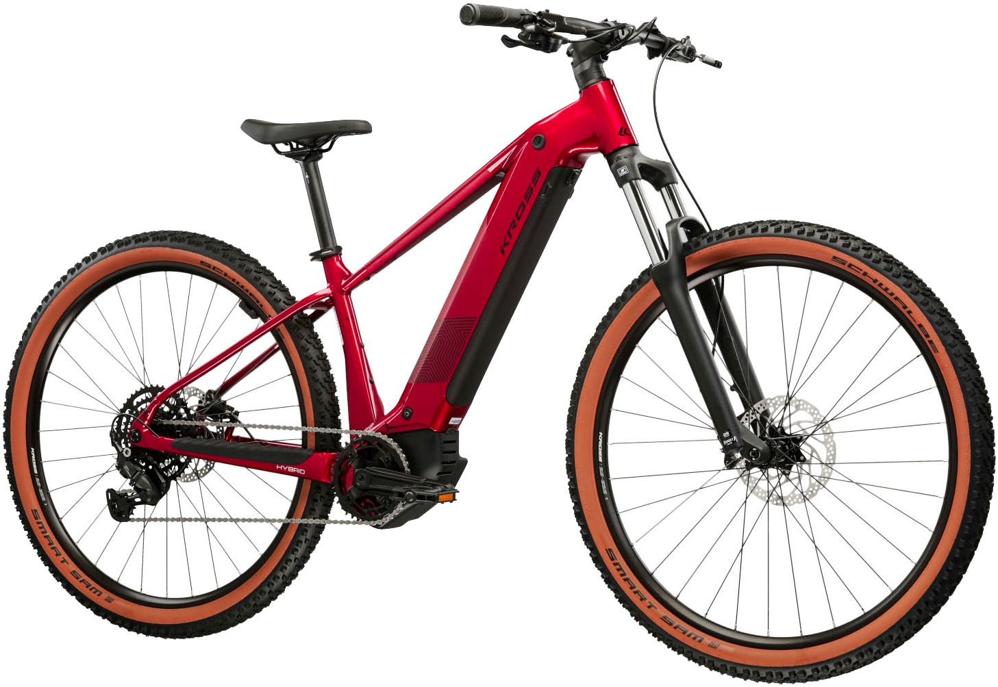 Kross »Influx Hybrid 2.0 16,7Ah / 600 Wh 29 Zoll rot 9 Gänge 2026« 9 Gang Shimano CUES U4000 Schaltwerk Kettenschaltung Mittelmotor 250 W BOSCH PERFORMANCE LINE PX Mittelmotor