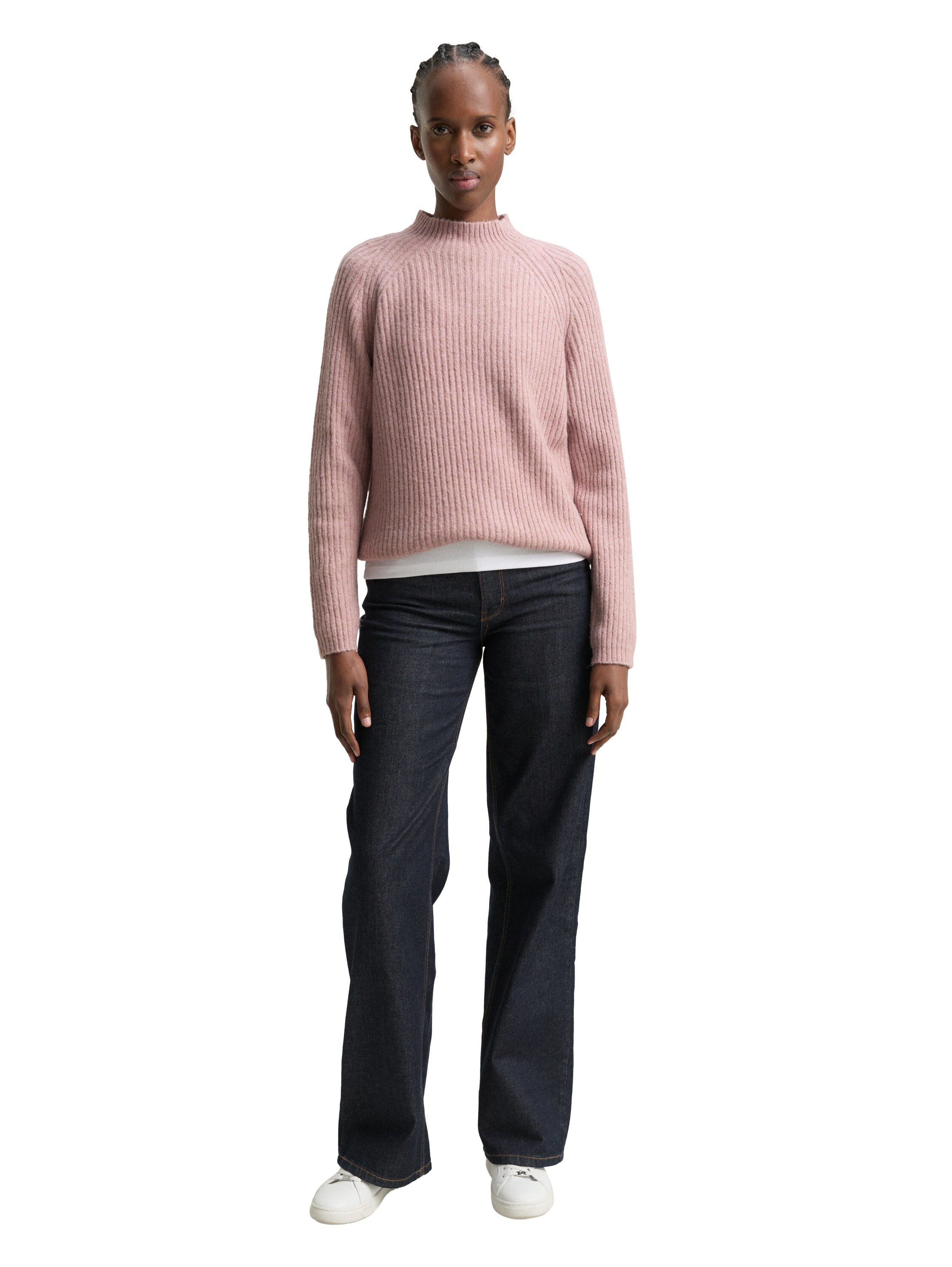 TOM TAILOR Denim Strickpullover mit Stehkragen