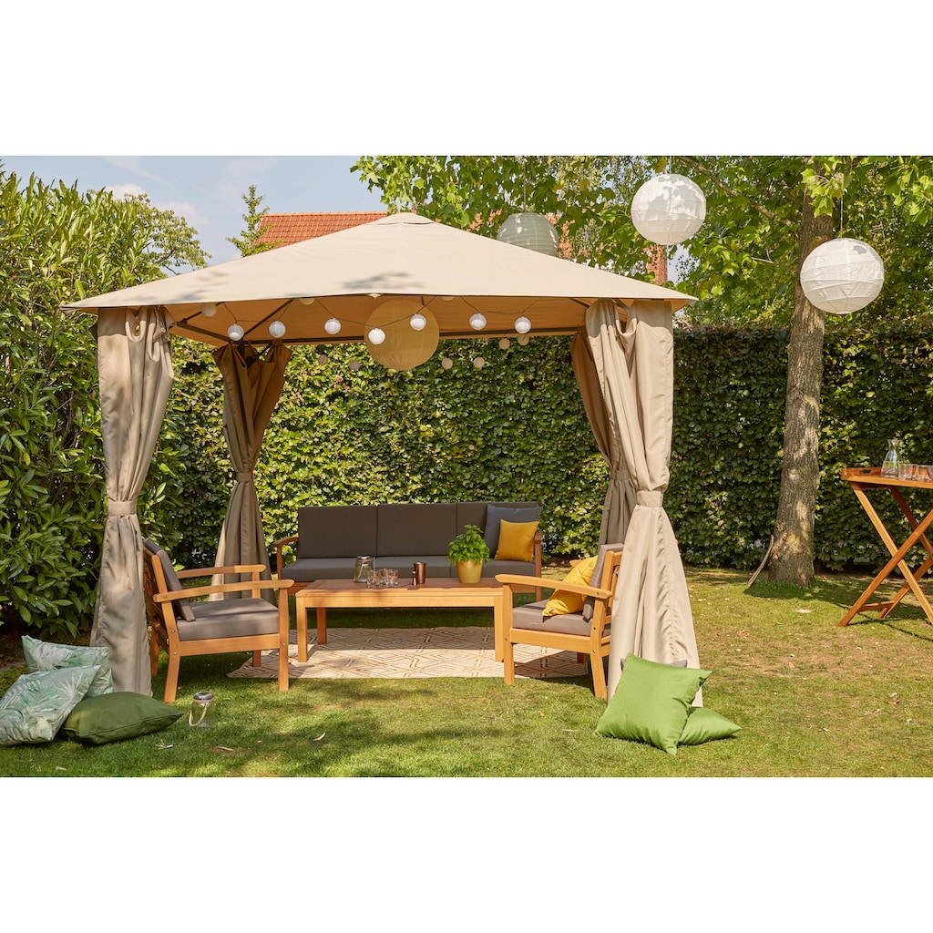 Siena Garden Gartenlounge-Set »Tavira«, (2x Sessel, 1x 2er-Sofa, 1x Tisch)