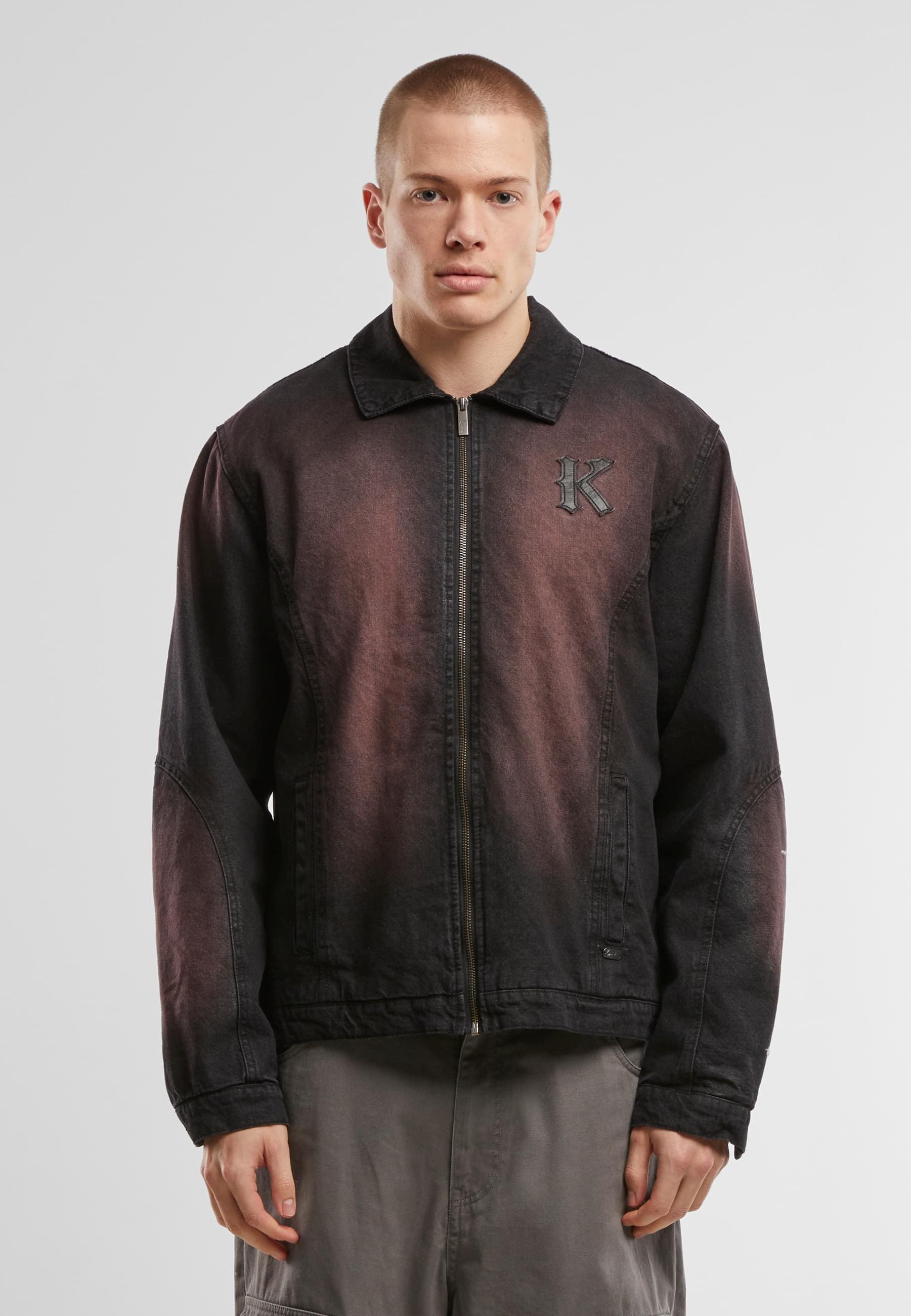 Karl Kani Allwetterjacke »Karl Kani KK Patch Color Spray Denim Jacket« 1 Stk. tlg. ohne Kapuze