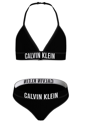 Calvin Klein Swimwear Triangel-Bikini, in Unifarben mit Schriftzügen kaufen