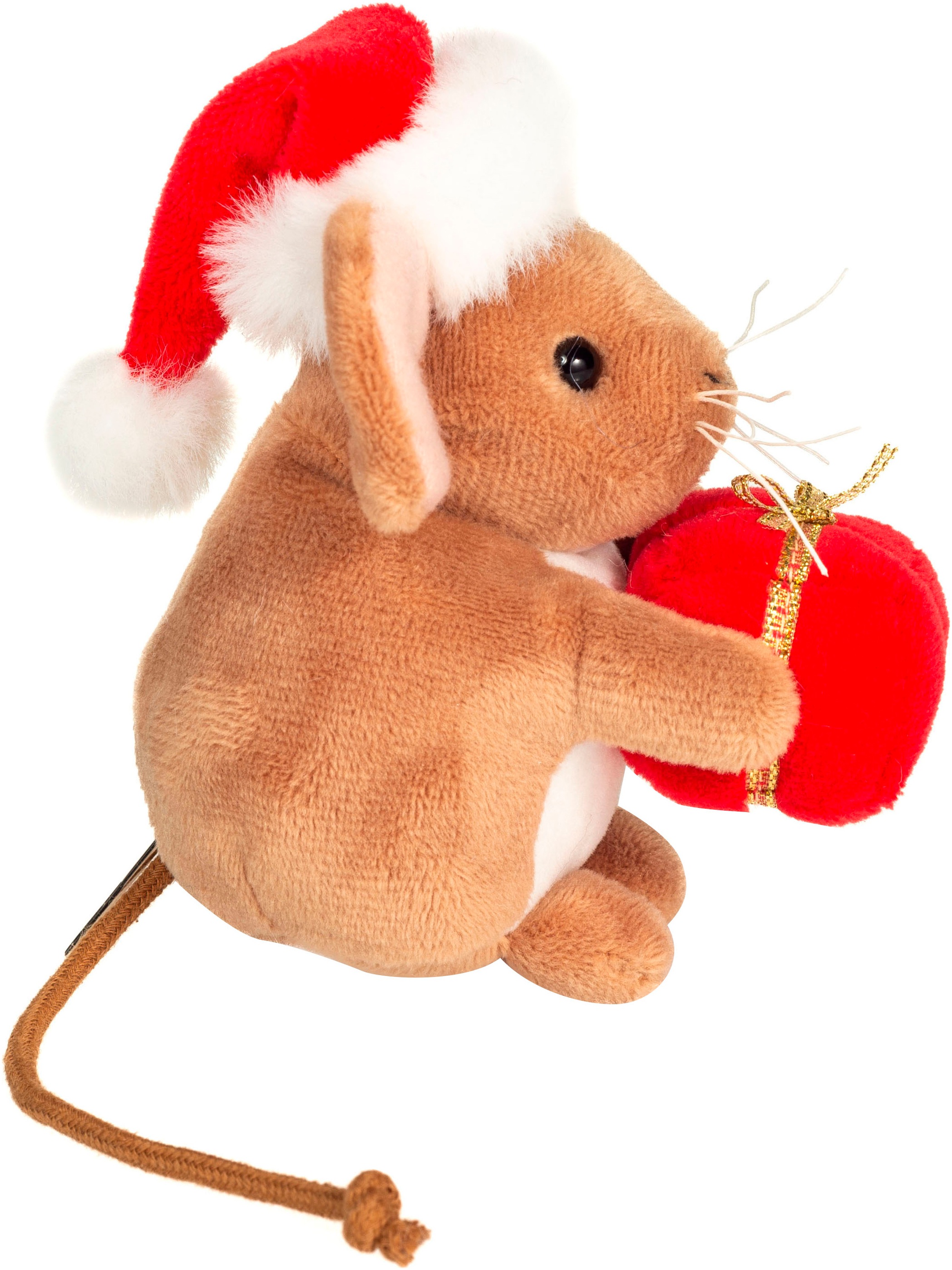 Teddy Hermann® Kuscheltier »Weihnachtsmaus mit Geschenk, 11 cm«