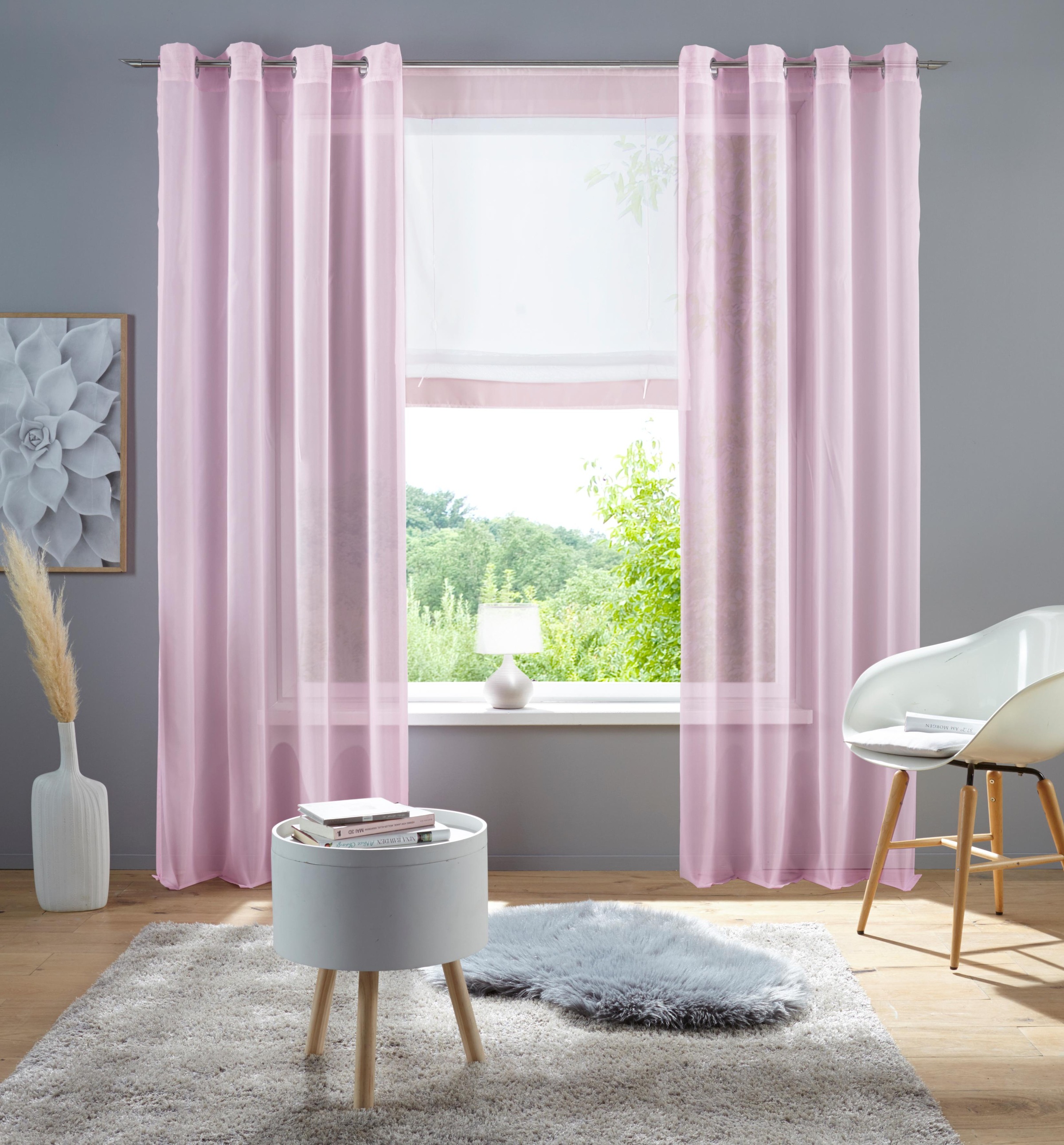 my home Gardine transparent, (1 St.), im Polyester, jetzt einfarbig »XANA«, %Sale Voile