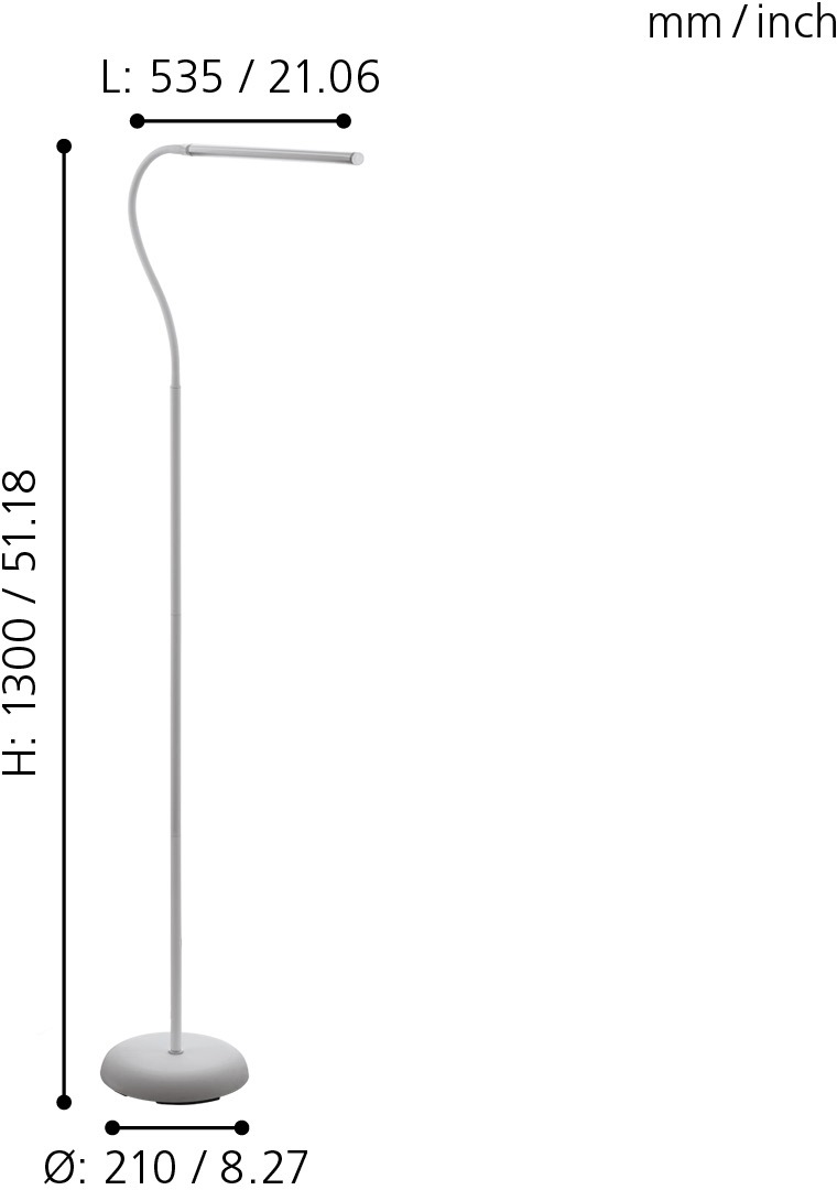 EGLO Stehlampe »LAROA«, 1 flammig, Leuchtmittel LED-Board   LED fest integr günstig online kaufen