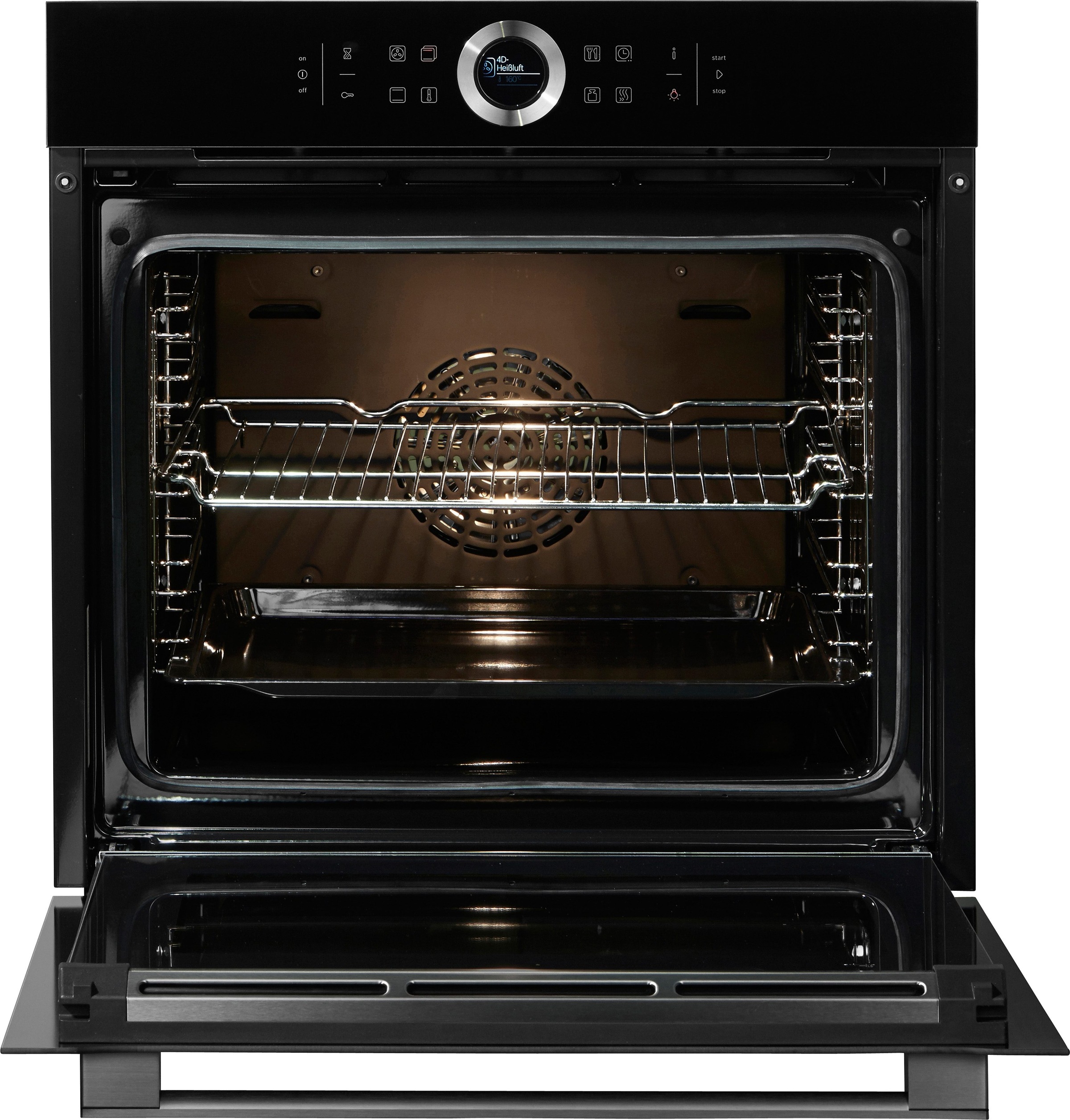 4. Bild von BOSCH Einbaubackofen »HBG635BB1«, Serie 8, HBG635BB1, mit Teleskopauszug nachrüstbar, ecoClean Direct, mit Pizzastufe