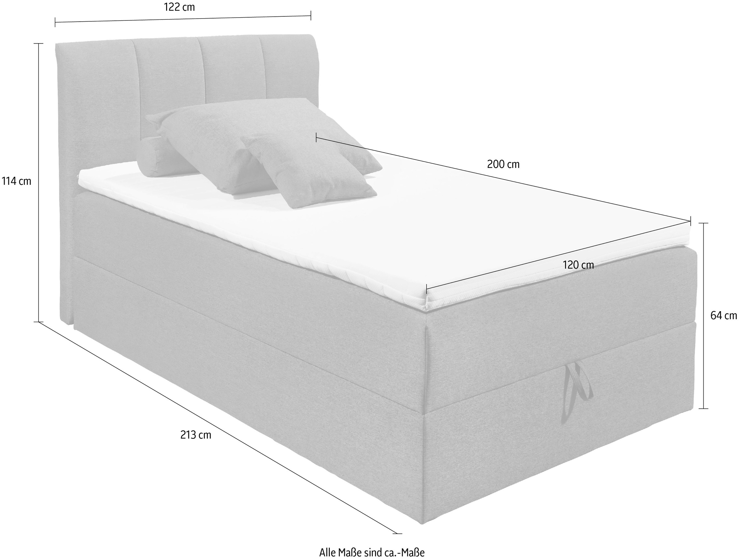 ED EXCITING DESIGN Boxbett »"Granada" inkl. Bettkasten und Topper«, erhältlich in den Größen 120x200cm & 180x200cm