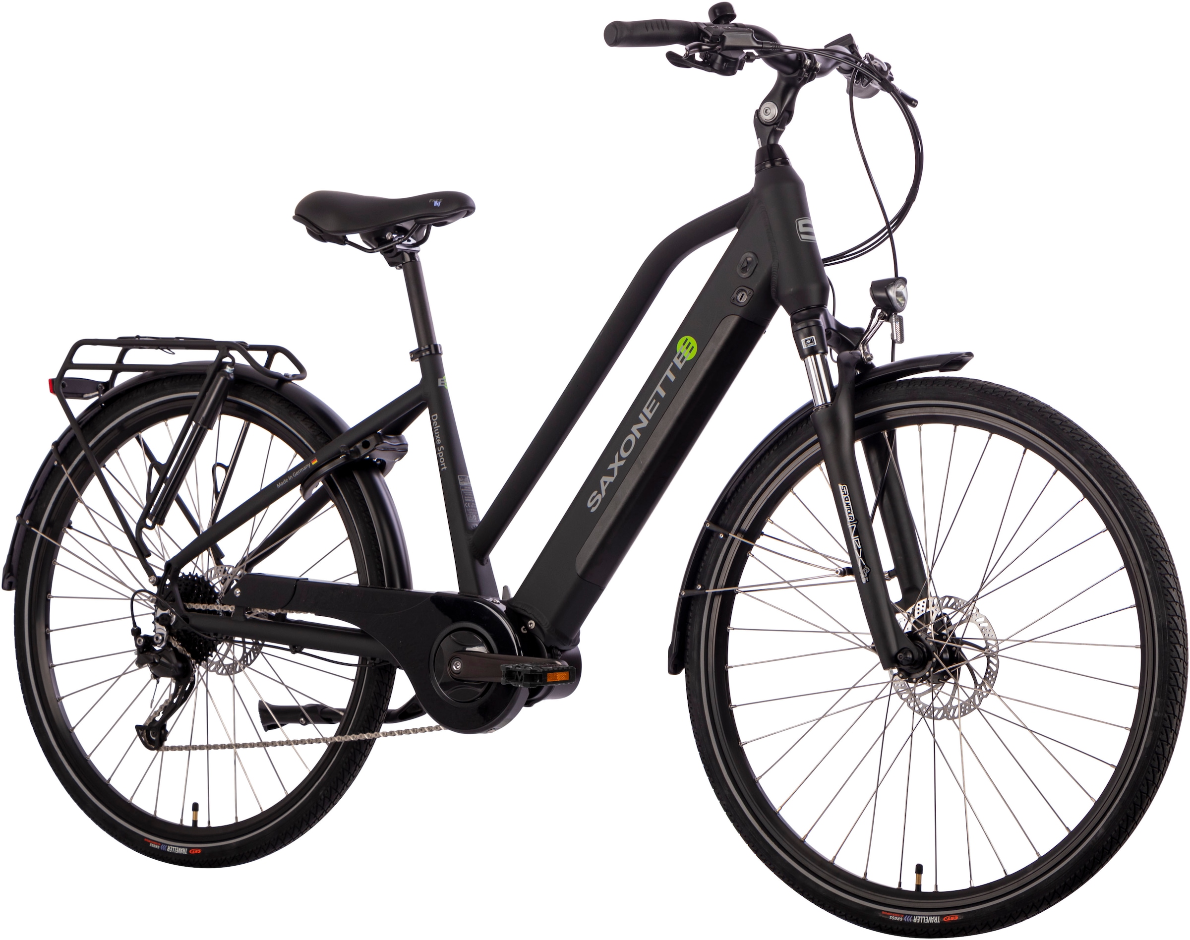 SAXONETTE E-Bike »Deluxe Sport«, 9 Gang, Shimano, Alivio, Mittelmotor 250 W, Pedelec, Elektrofahrrad für Damen u. Herren