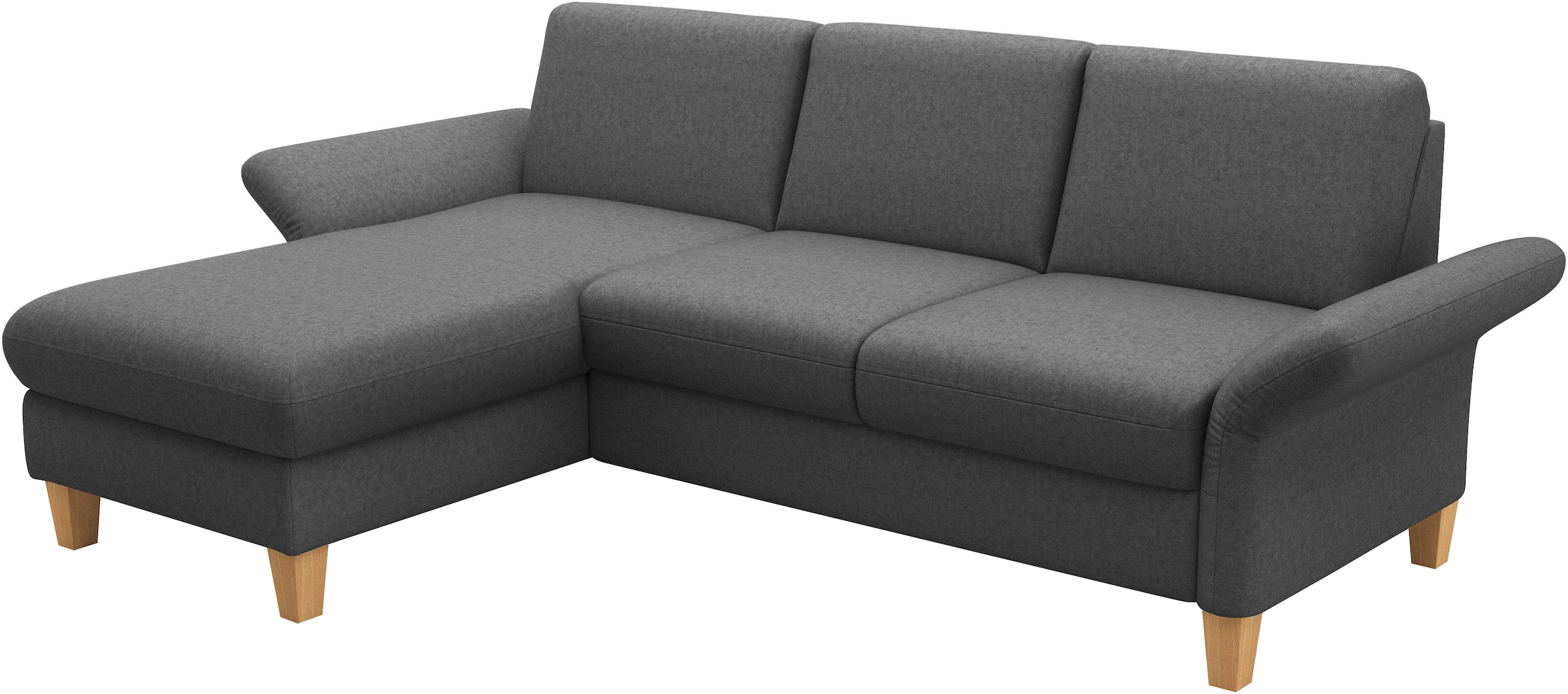 Home affaire Ecksofa »Rochelle«, wahlweise mit Armlverstellung, Klappbett mit Rollen & Bettkasten