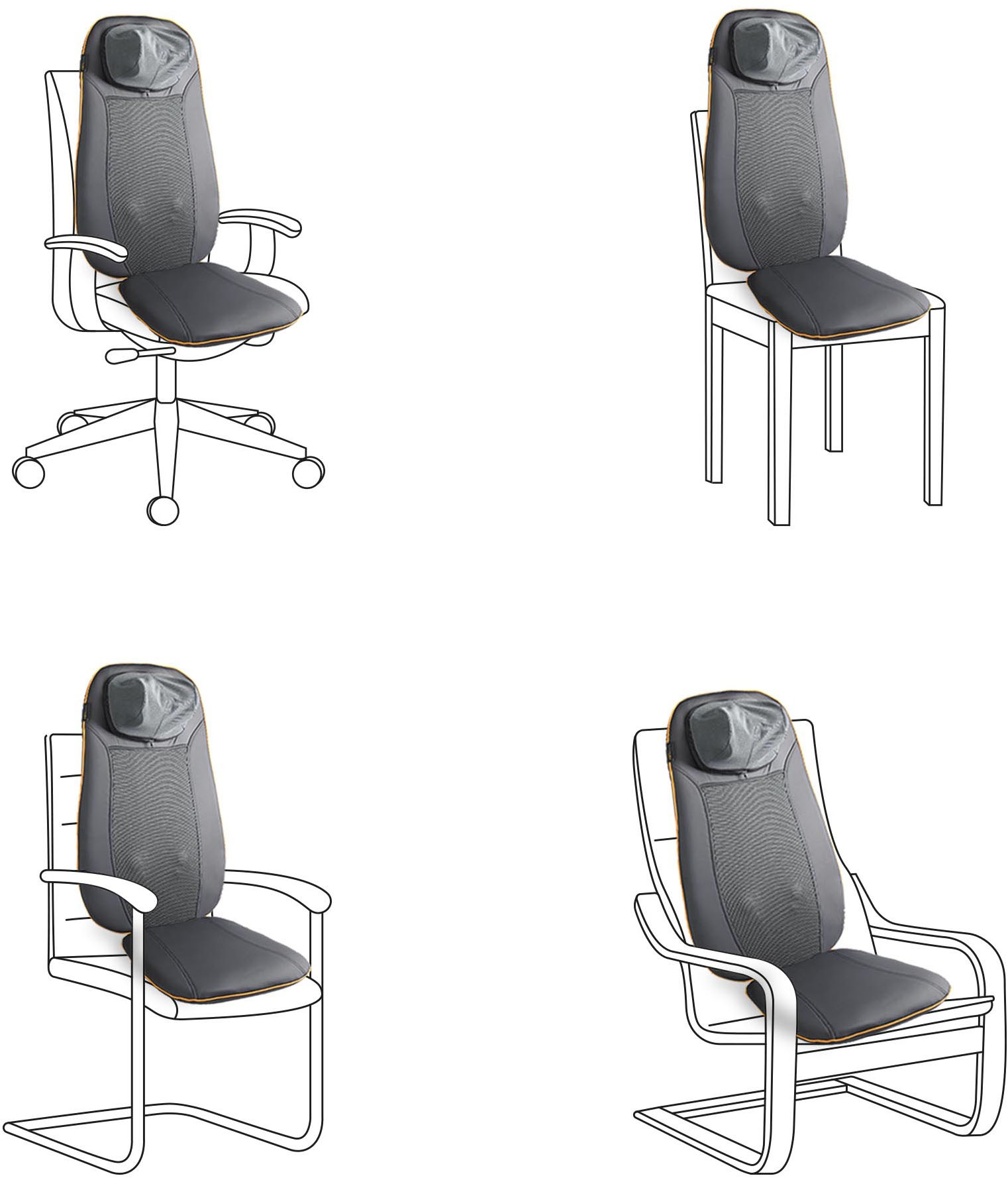 Medisana Shiatsu-Massagesitzauflage »MCN 88930«, 3 Massagezonen, Nackenmassage, Rotlicht-/Wärmefunktion, waschb. Bezug