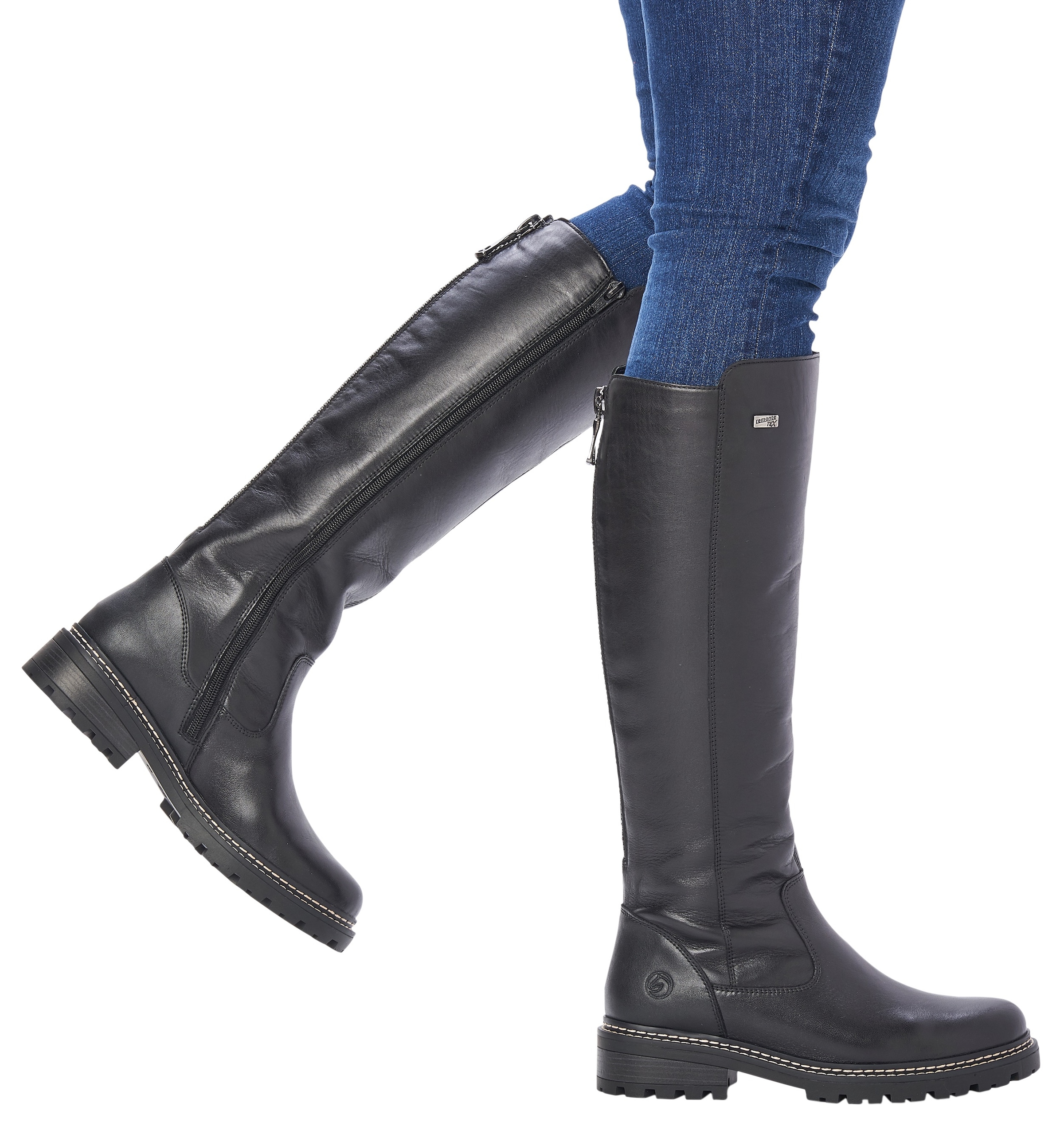 Remonte Stiefel, Blockabsatz, Businesschuh, Langschaftstiefel Innenreißverschluss