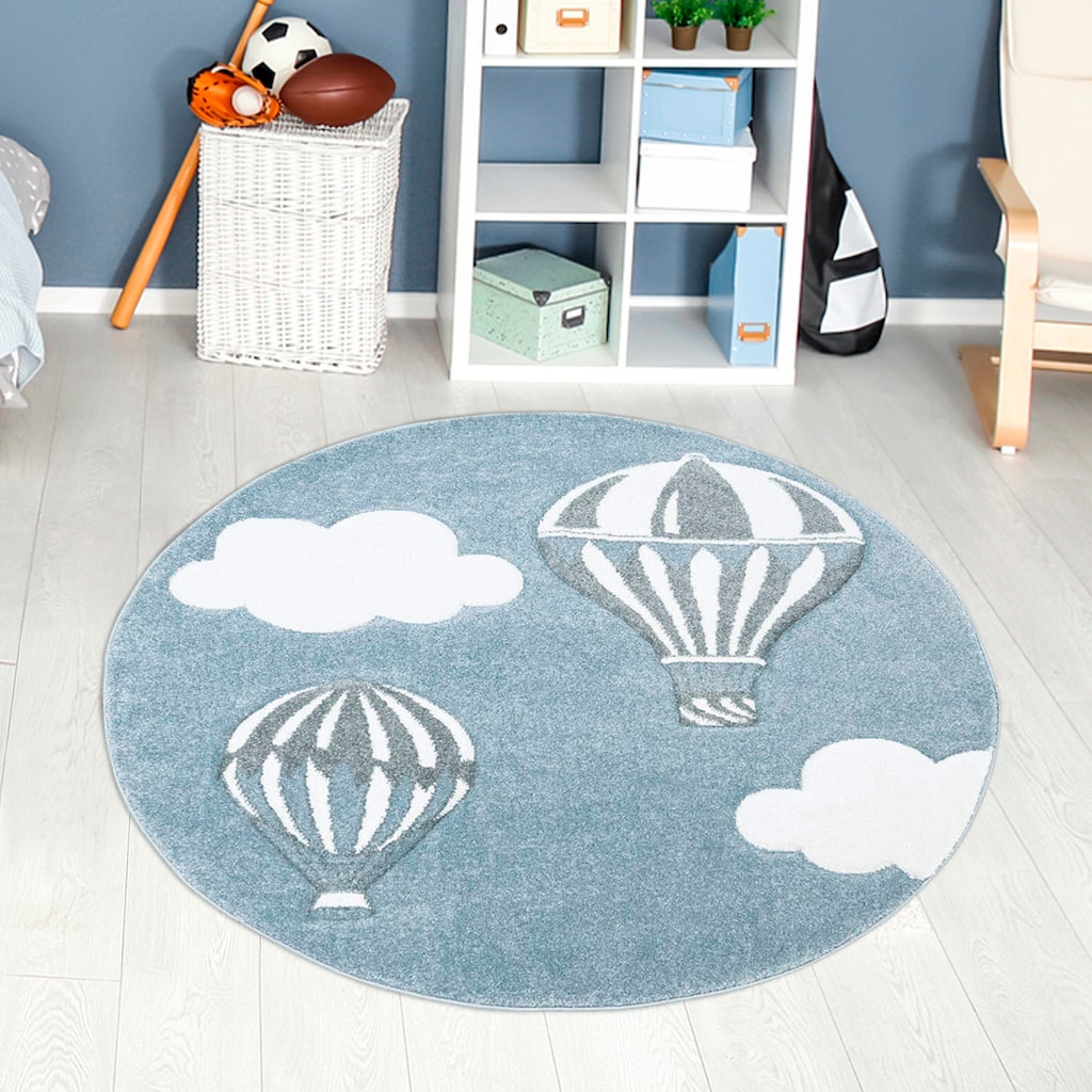 Carpet City Kinderteppich »Bueno Kids 1456«, rund, Spielteppich, Heiß-Luftballon, 3D-Effekt, Weich, Pflegeleicht