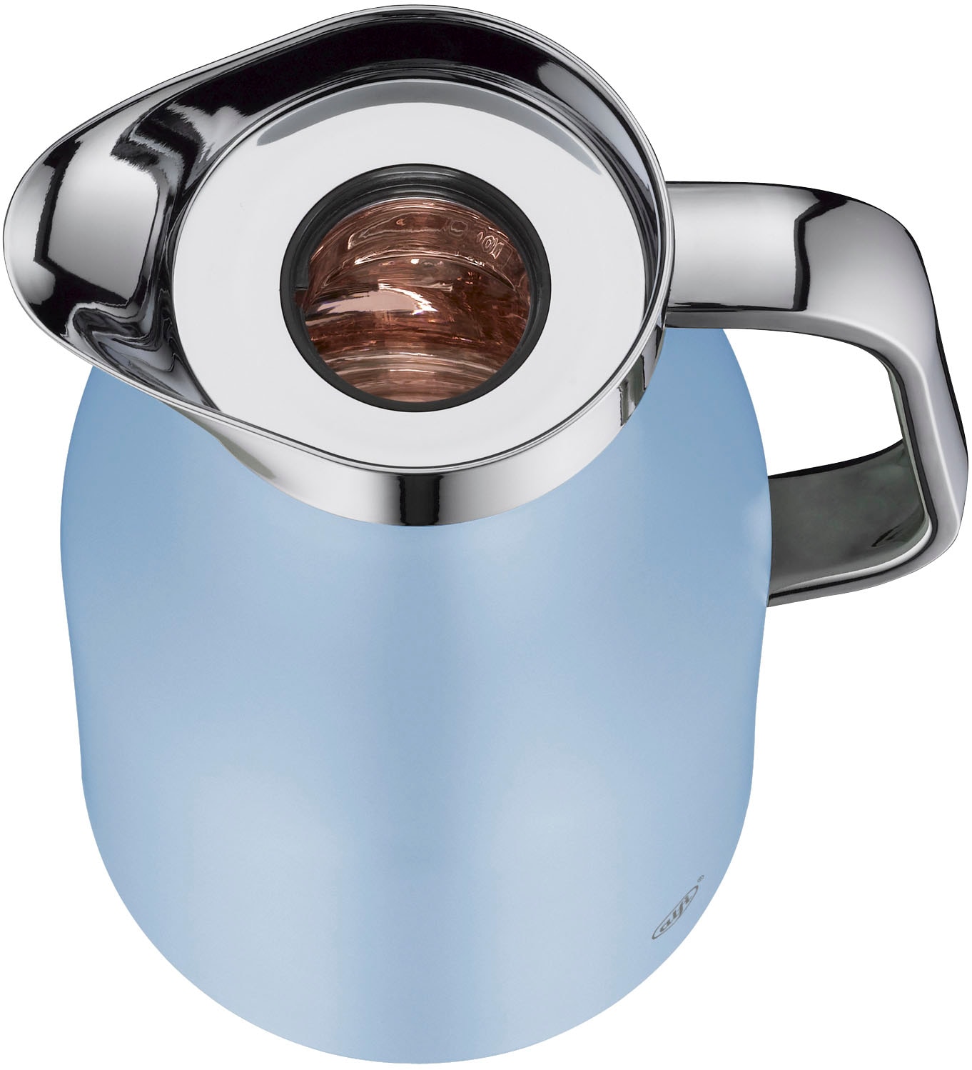 Alfi Isolierkanne »SKYLINE, mit Hartglaseinsatz und ergonomischem Griff«, 1 l, (1 St.), 12h heiß & 24h kalt, Drehverschluss mit bequemem Druckknopf