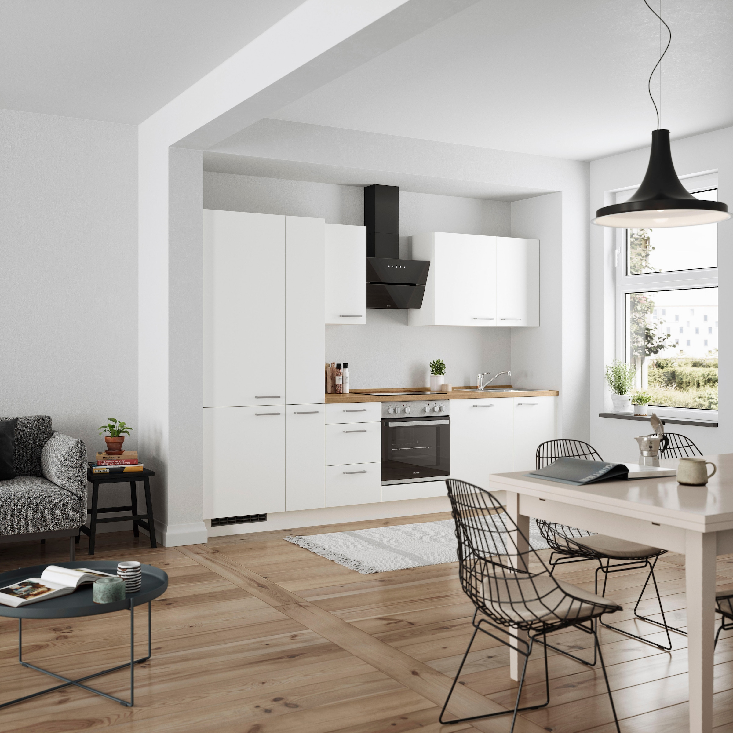 nobilia® Küchenzeile »"Touch II"« vormontiert, Ausrichtung wählbar, Breite 300 cm, wahlw. mit E-Geräten