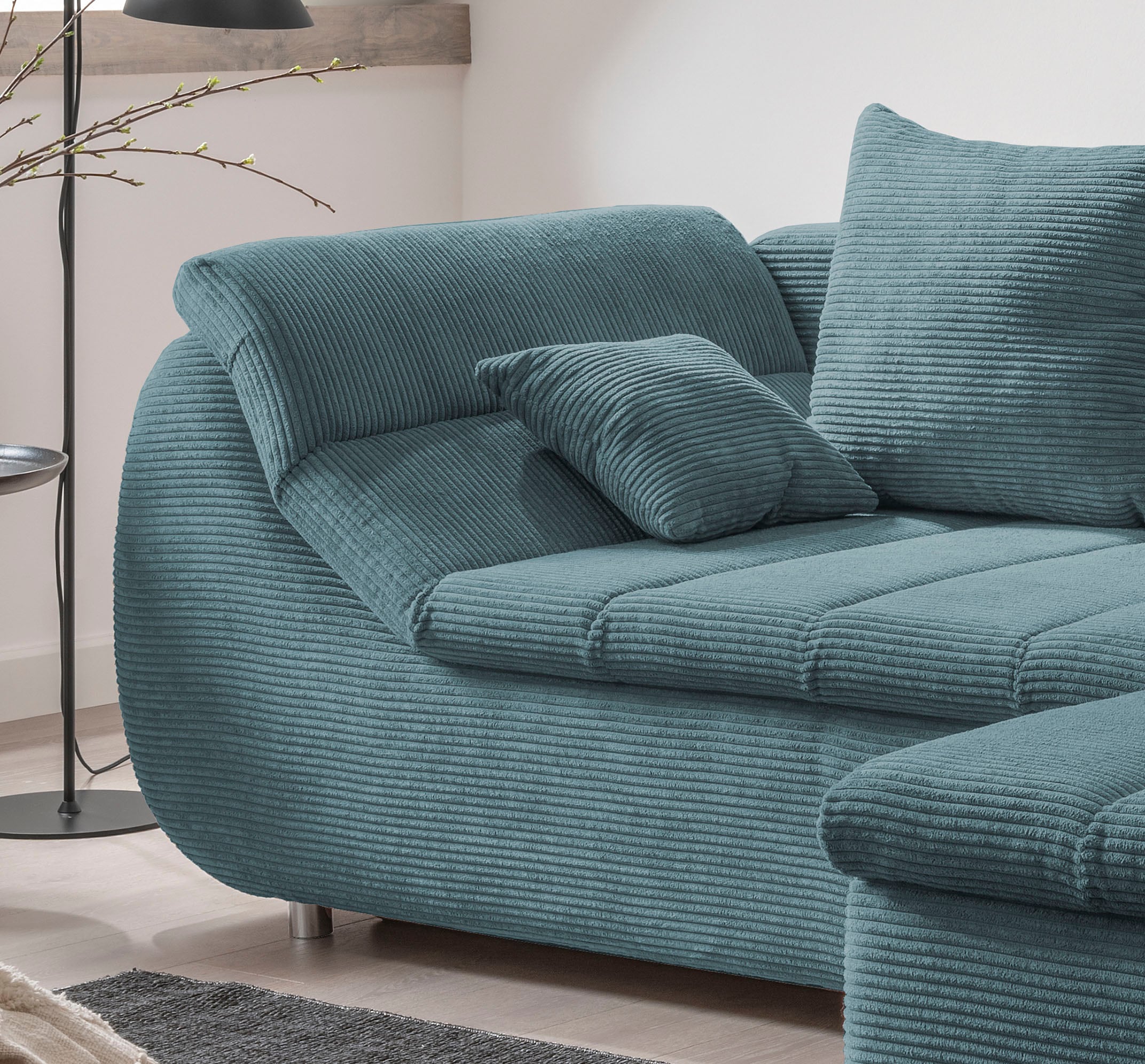 INOSIGN Ecksofa »Imola elegant und bequem, aktuelle Steppung im Sitz, L-Form«, wahlweise mit Bettfunktion