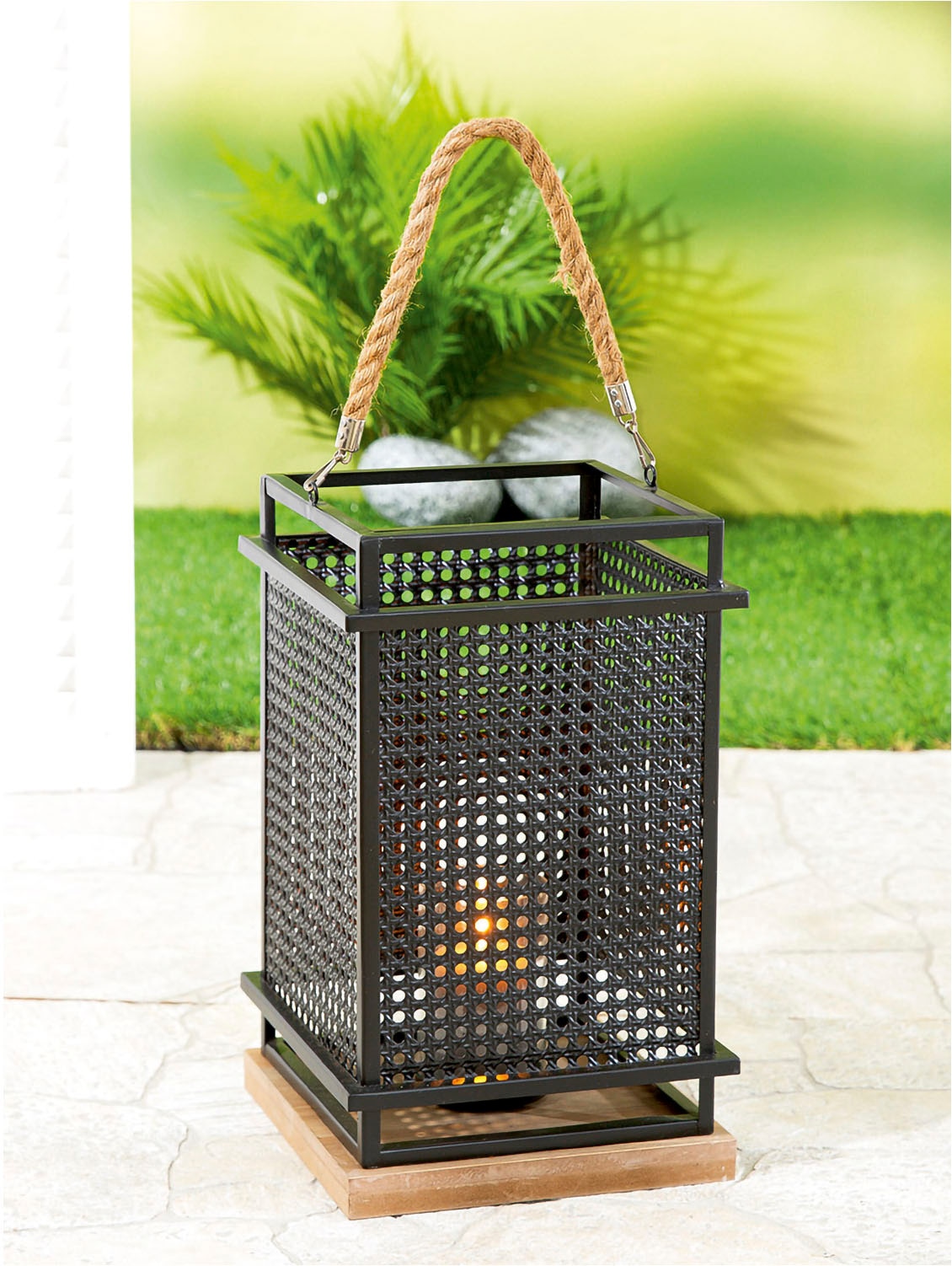 Casablanca by Gilde Windlicht »Kerzenhalter Metall Geflecht«, (1 St.), 1-flammig, aus Metall und Glas, Höhe ca. 40 cm