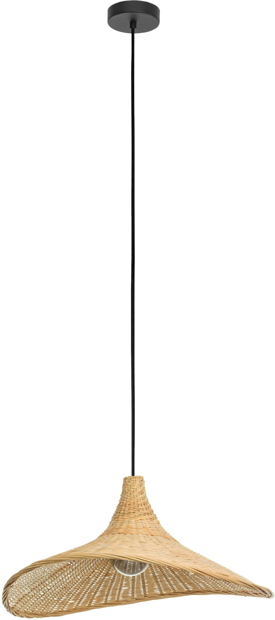 EGLO Hängeleuchte »HYKEHAM Pendellampe, Stahl und Holz, E27, Hängelampe, Fl günstig online kaufen