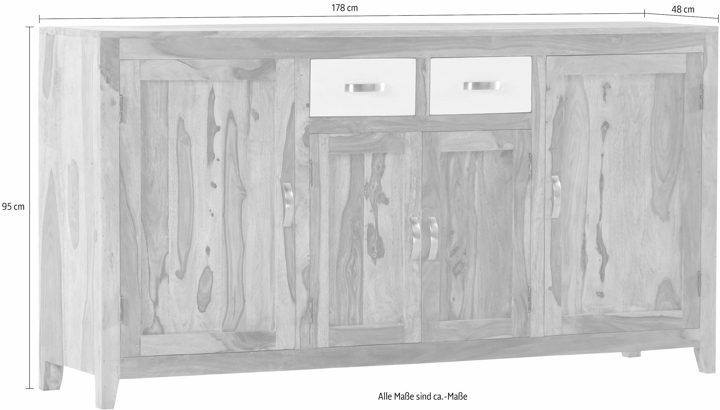 Gutmann Factory Sideboard »Vienna«, mit 4 Türen und 2 Schubladen, Breite  178 cm auf Raten kaufen