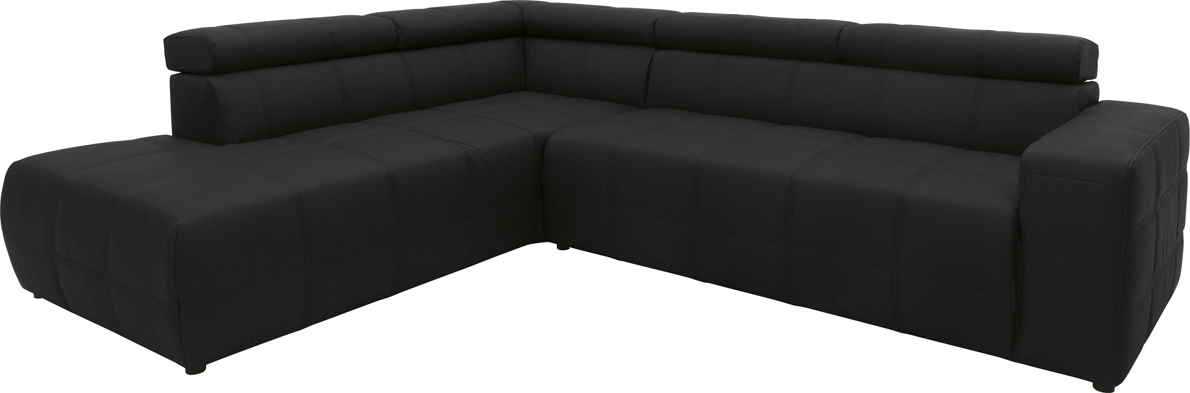 DOMO collection Ecksofa »Brandon L-Form, auch in Leder«, inklusive Kopfteilverstellung, wahlweise mit Sitztiefenverstellung