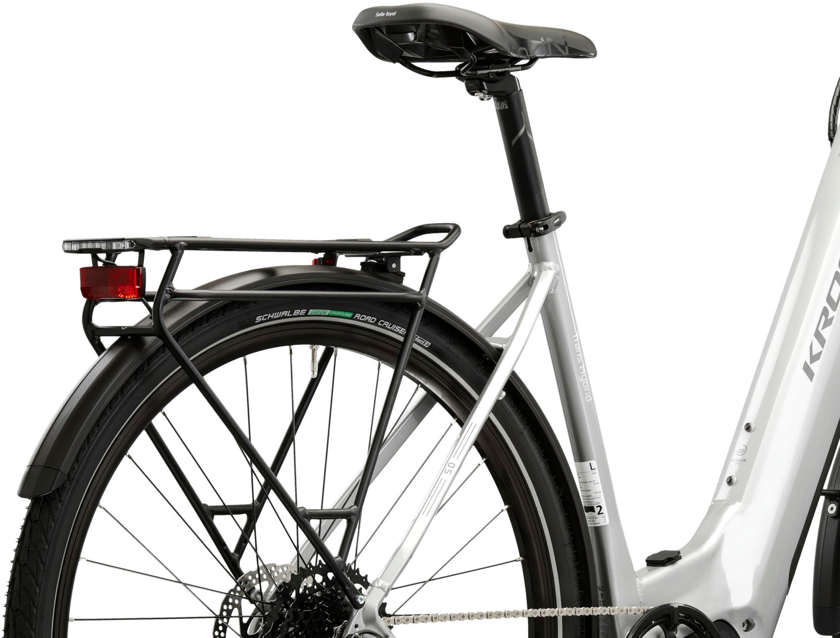 Kross E-Bike »KROSS E-Trekkingrad Trans 5.0 28" silber 9 Gänge«, 9 Gang, microSHIFT, ADVENT M619, Mittelmotor 250 W, Pedelec, Elektrofahrrad für Damen und Herren