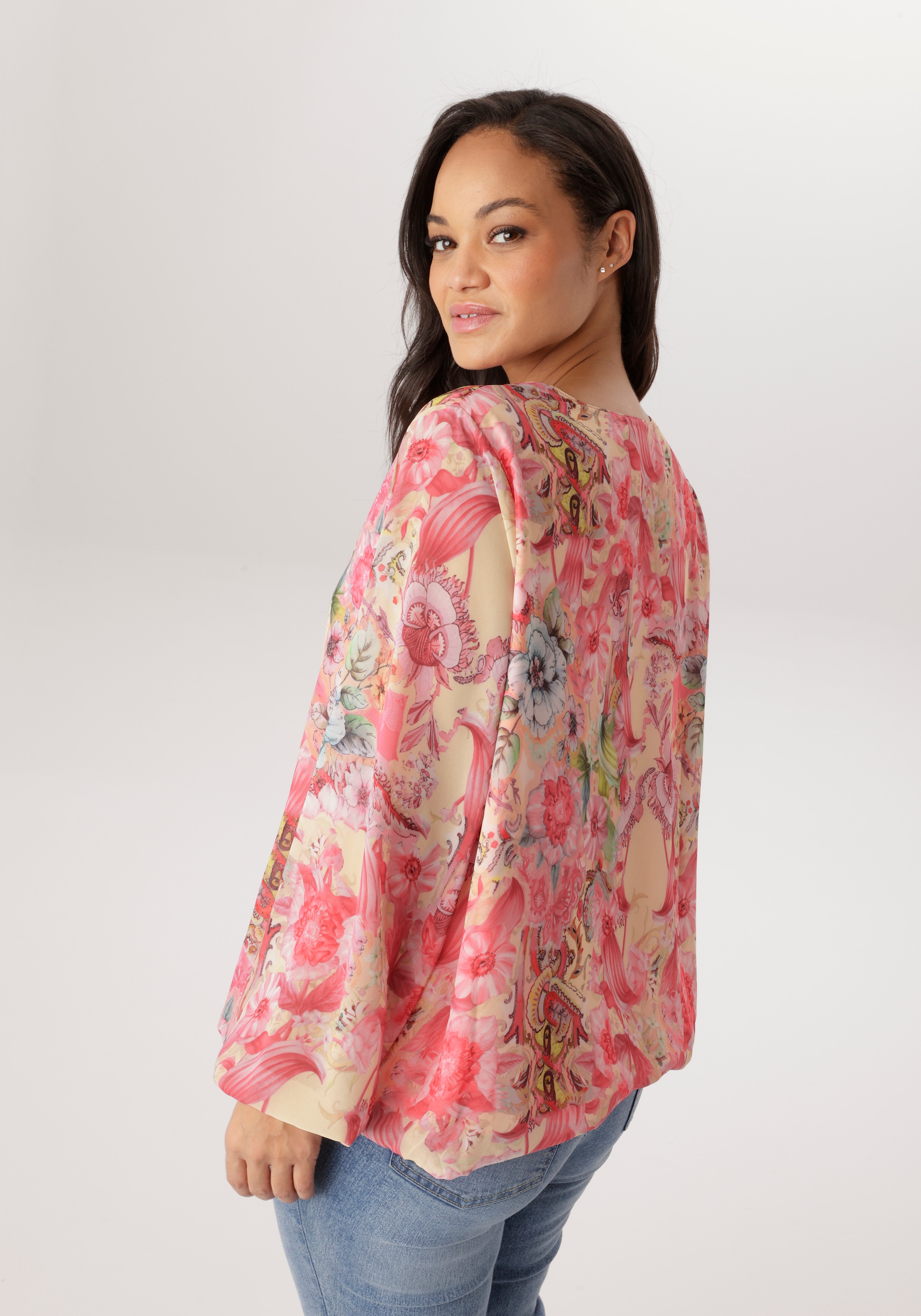 Aniston PLUS Schlupfbluse mit Blumendruck - NEUE KOLLEKTION