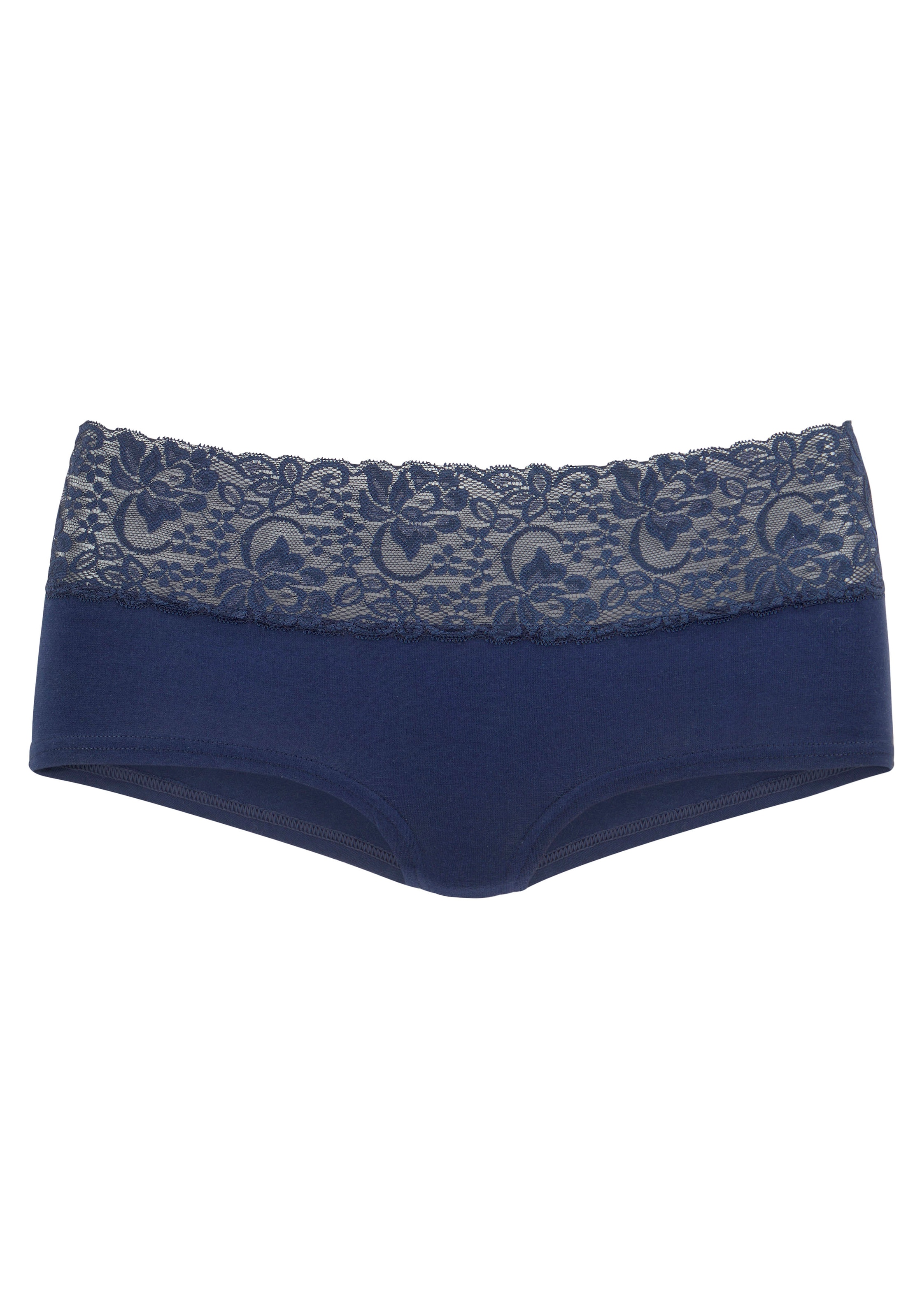 Vivance Panty, (3er-Pack), aus elastischer Baumwolle mit floraler Spitze