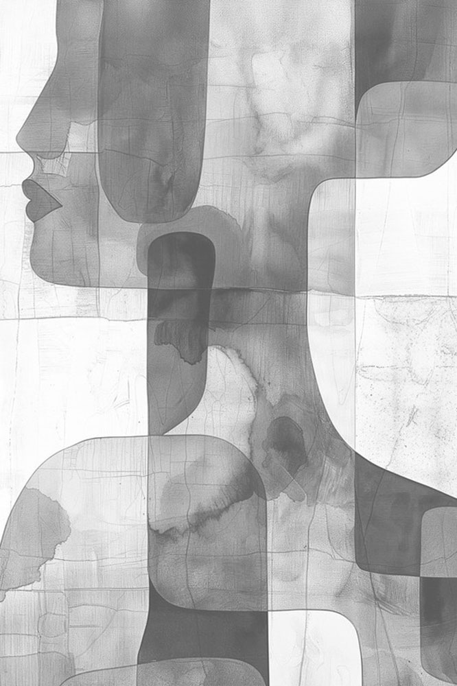 A.S. Création Leinwandbild »Abstract Woman - Wandbild Grau Weiß Keilrahmen günstig online kaufen